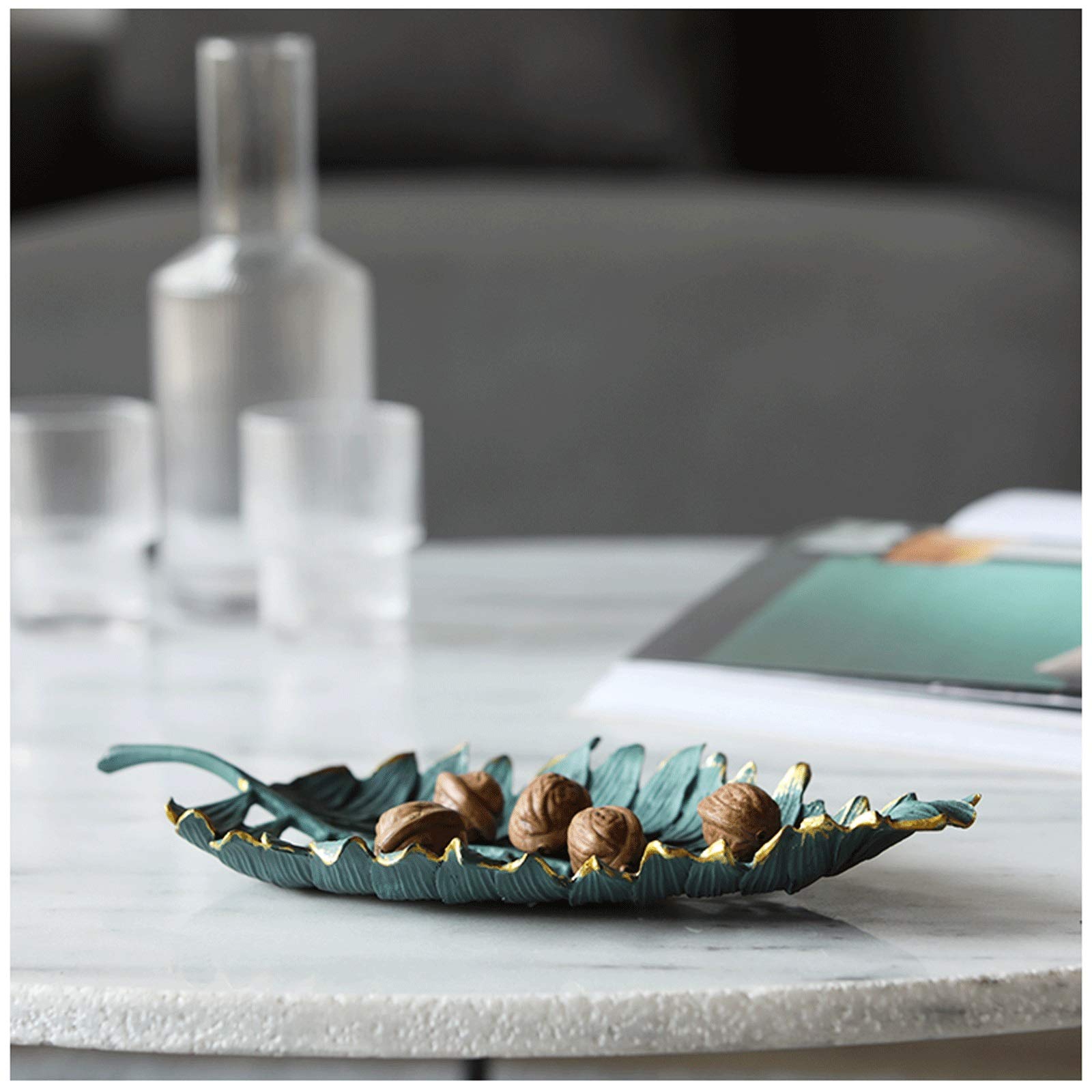 Modern Leaf-Shaped Fruit Bowl - Creative Home Decor for Living Room, Coffee Table | Dried Fruit Display Plate & Stylish Decorative Basket - Perfect for Entertaining, Centerpieces, and Kitchen Organization