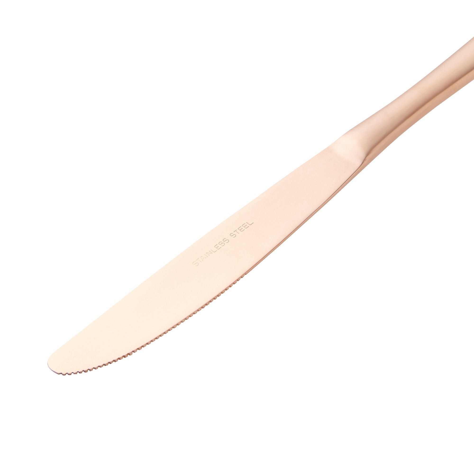 Elegant Pink Gold Dinner Knife Set - Premium Stainless Steel Cutlery for Fine Dining, Wedding, and Formal Occasions