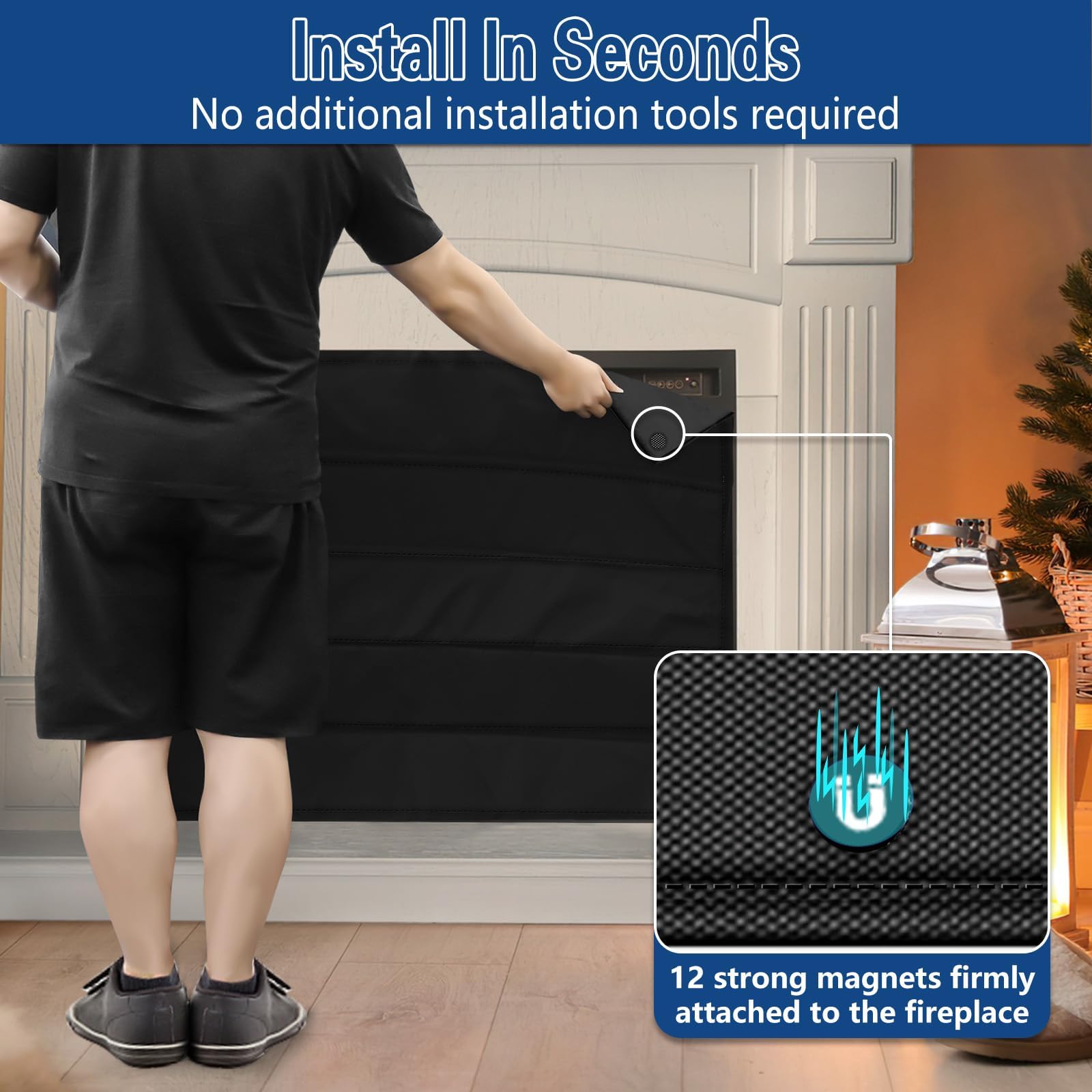 Magnetic Fireplace Cover - 37