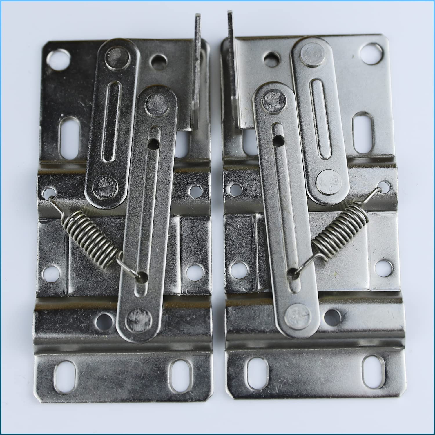 SUUJI 45 Degree Tilt Tray Hinges - 1 Pair Heavy Duty Steel Scissor Hinges for Kitchen Sink Drawers, Bathroom Flip-Down Doors & Cabinet Storage Boxes | Durable Silver Finish | Perfect for Space-Saving Storage Solutions