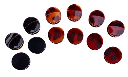 Women's Small Hair Claw Clips - 12 Pack Black & Brown Shine & Matte Hair Clips for Women & Girls - Perfect for Ponytails, Buns & Everyday Hairstyles