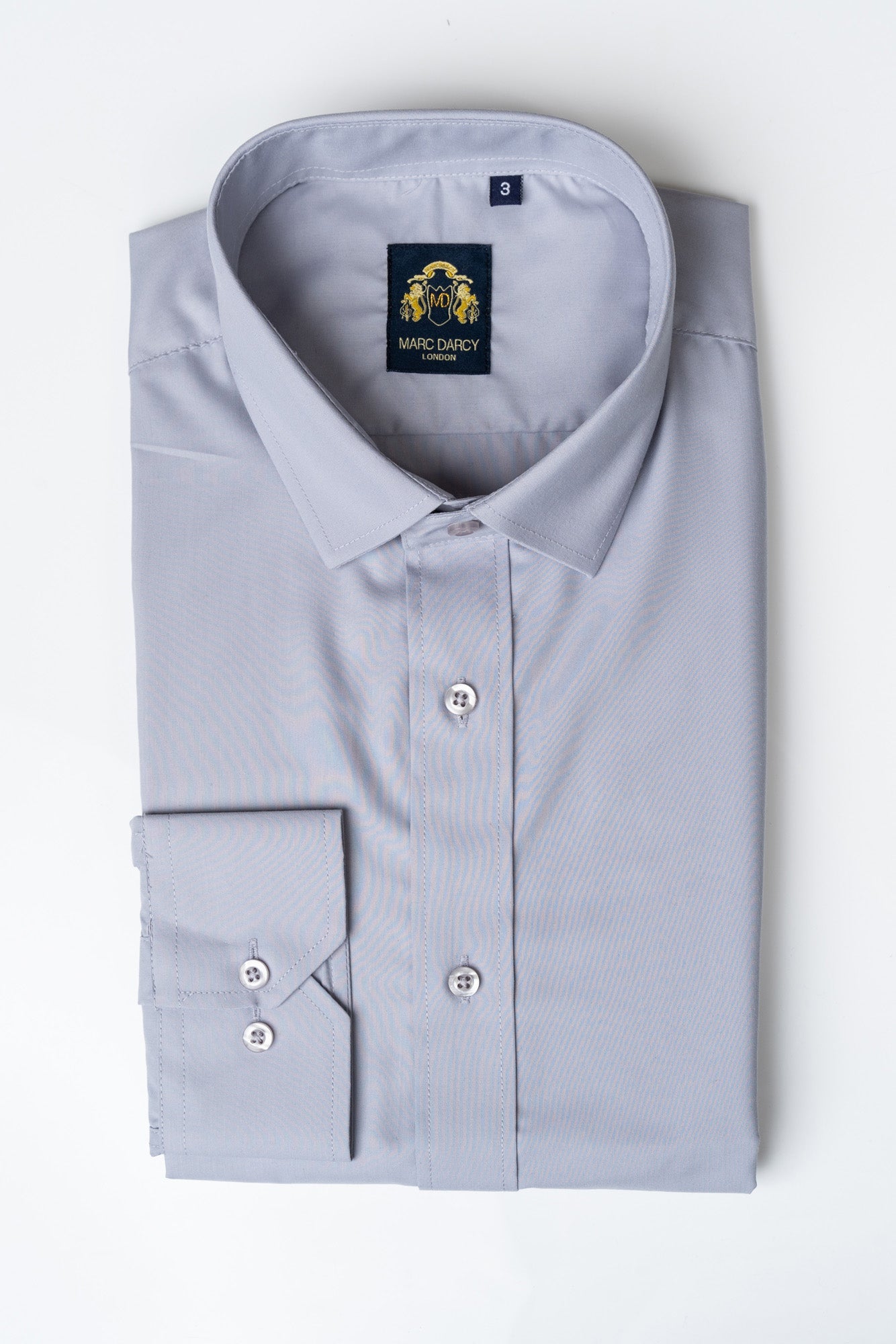 CARTER Silver Long Sleeve Shirt for Men - Premium Comfort Formal Business Wear - Perfect for Office, Wedding & Special Occasions