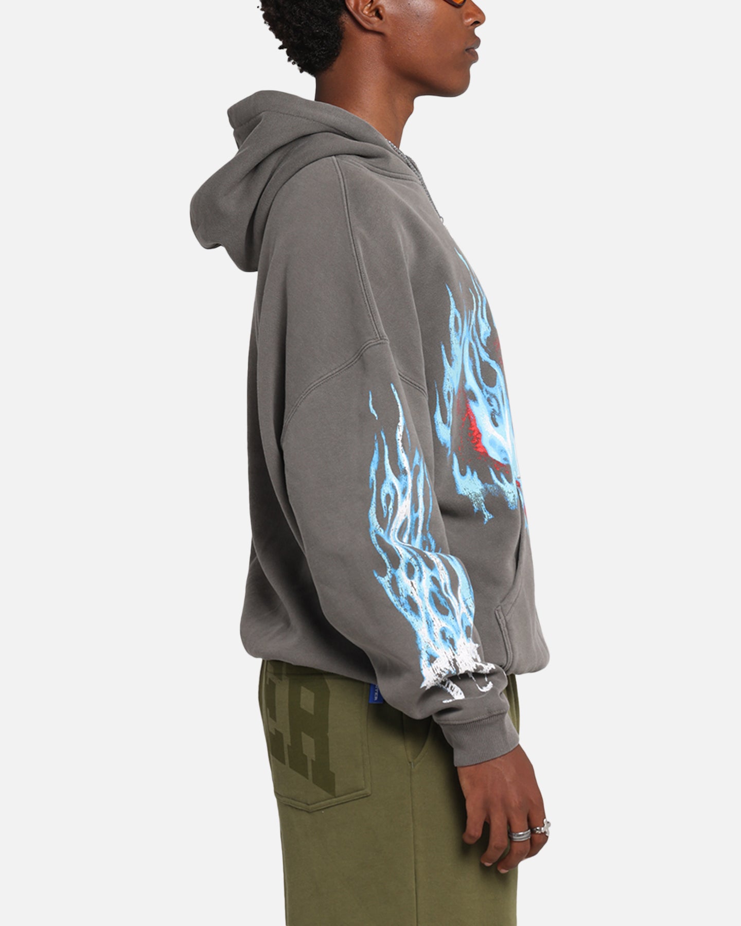 Premium Lord of The Rings Balrog Hoodie - Washed Charcoal - American Thrift - Fantasy Movie Merchandise - Perfect for Cosplay, Conventions & LOTR Fans