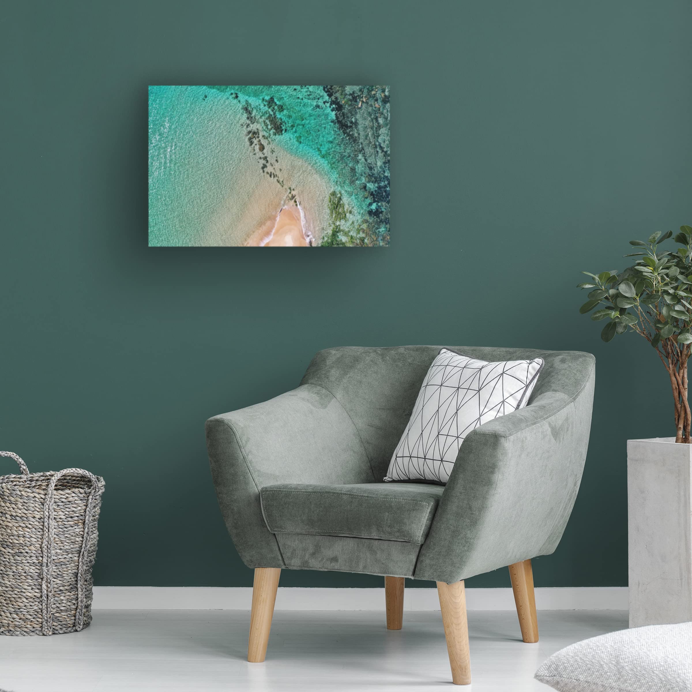 Trademark Fine Art 'Ocean Vibes' Canvas Wall Art by Beata Czyzowska Young - Coastal Beach House Decor for Living Room, Bedroom & Office