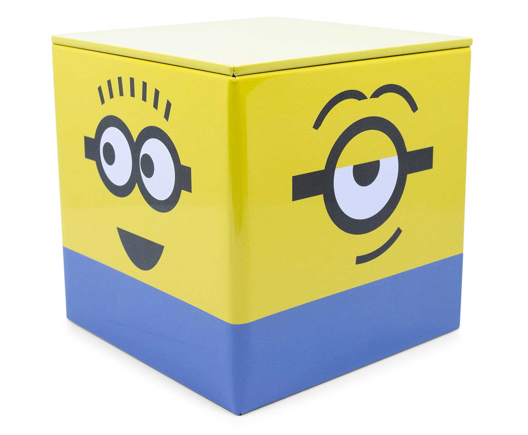 Despicable Me Minions 4-Inch Tin Storage Box with Lid - Cute Home Organizer for Toys, Office Supplies & Collectibles | Perfect for Playroom, Closet & Desk Organization | Fun Gift Idea for Minions Fans