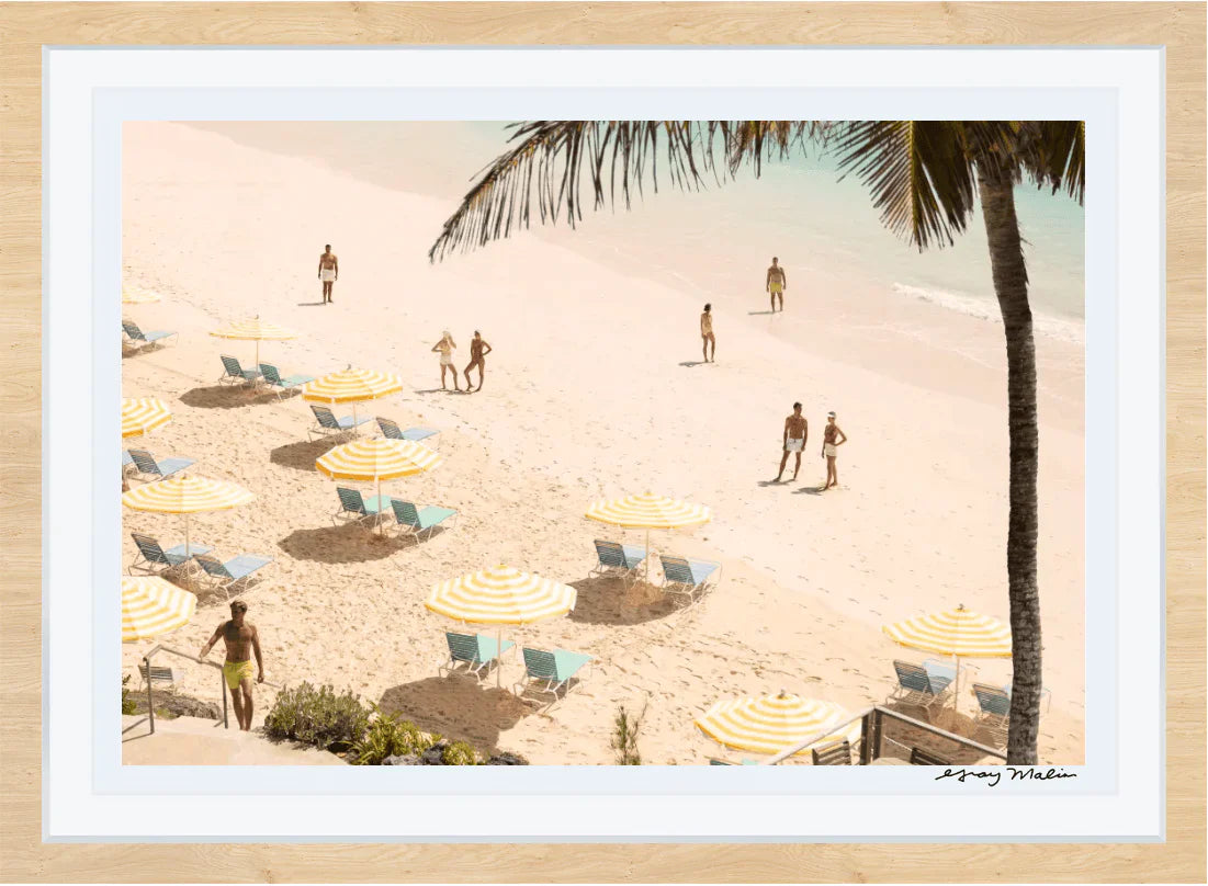 Gray Malin Coral Beach Club Print - Premium Wall Art for Home & Office Decor - Perfect for Living Rooms, Bedrooms & Beach House Interiors