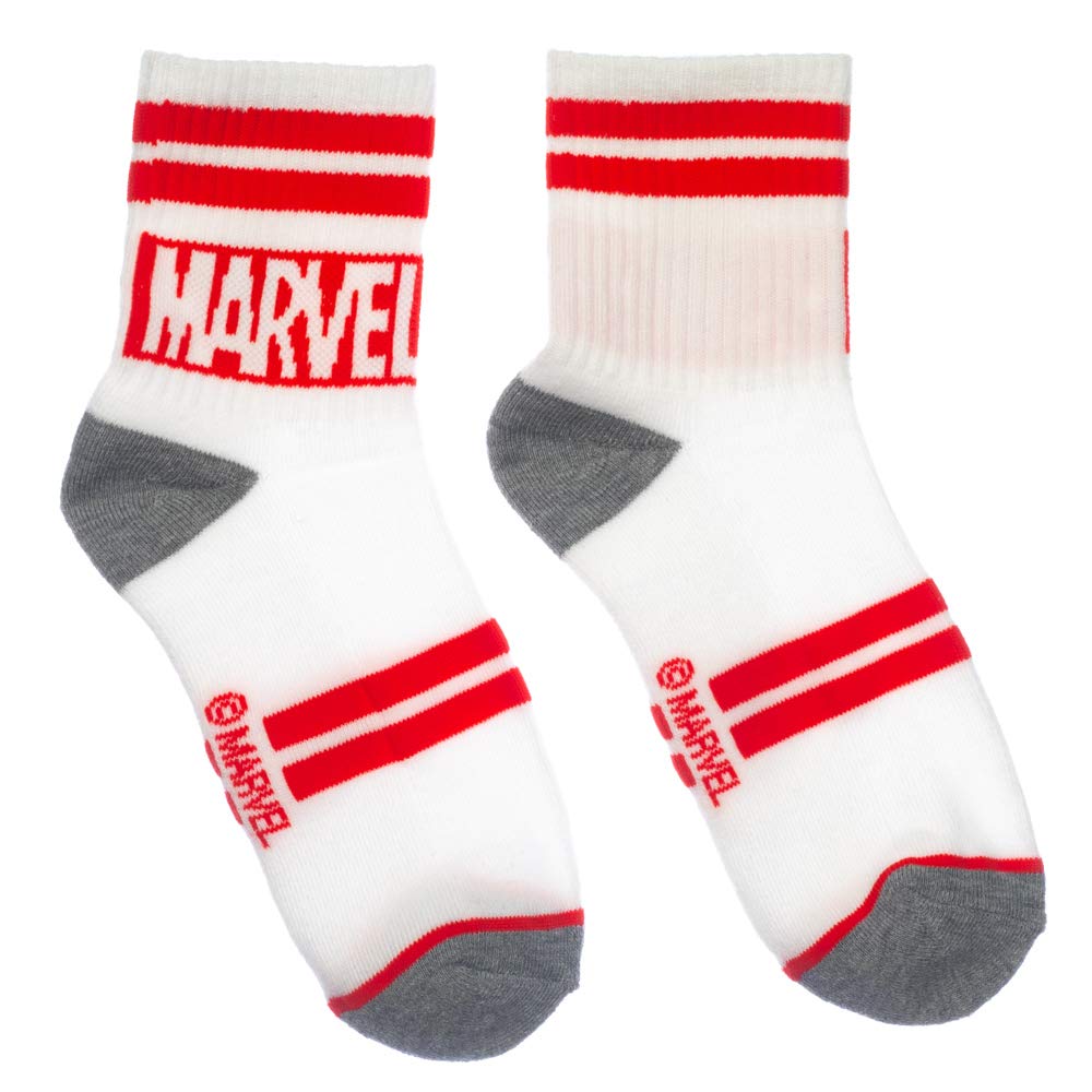 Marvel Quarter Men's 3-Pack Cotton Crew Socks - Superhero Graphic Ankle Socks for Casual Wear, Gym & Everyday Comfort