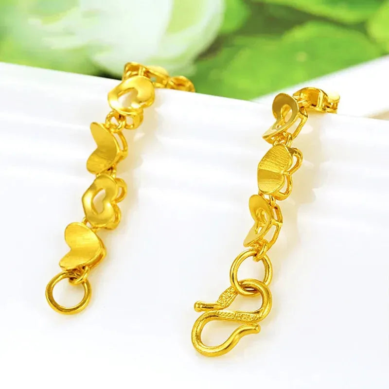 24K Pure Gold Bracelet - 999 Solid Real Gold Bangle for Women, Elegant Heart Design, Classic & Trendy Jewelry Gift for Birthday, Anniversary & Party | Durable & Hypoallergenic