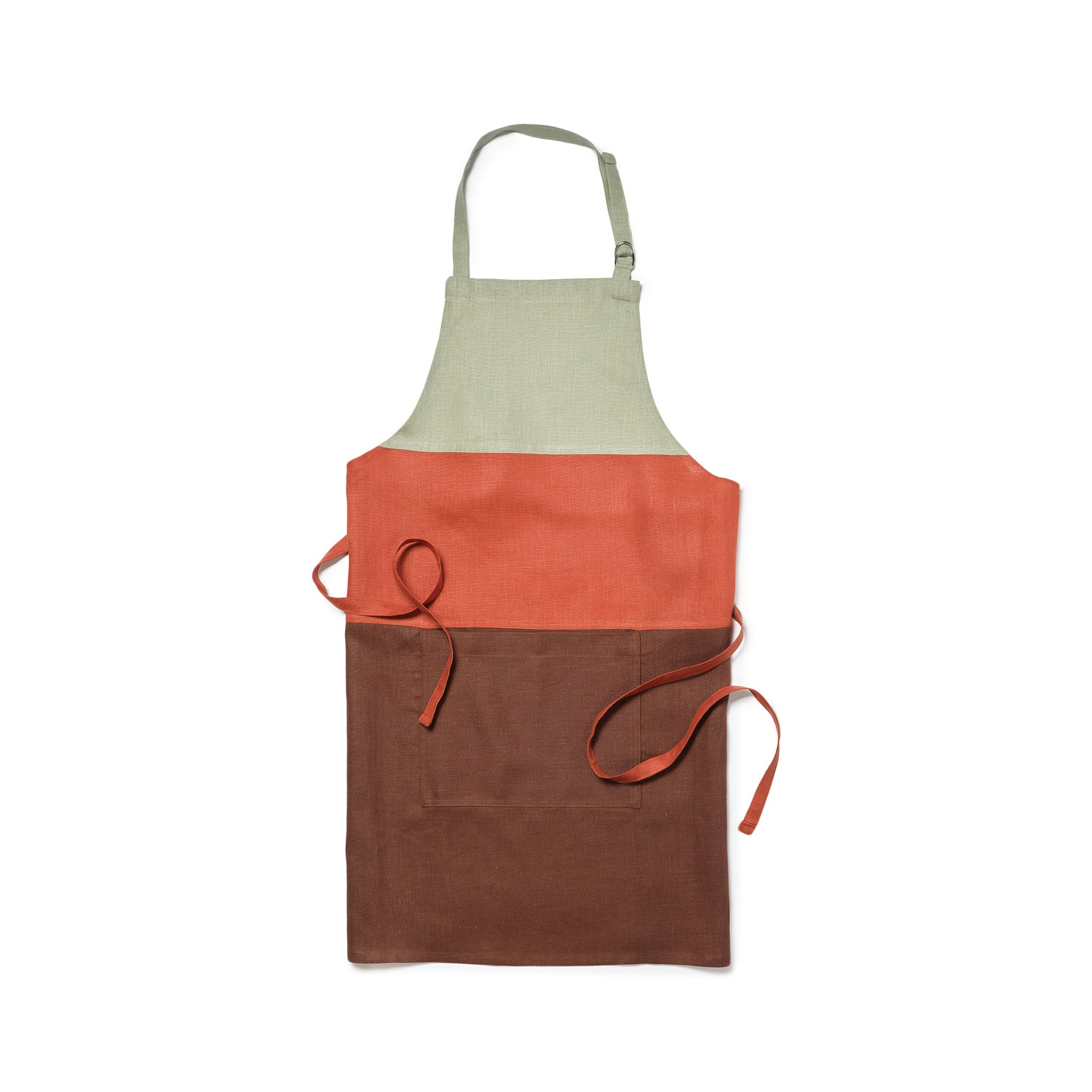 Premium Tri-Color Linen Apron for Cooking, Baking & Grilling - Durable & Stylish Kitchen Wear for Chefs & Home Cooks
