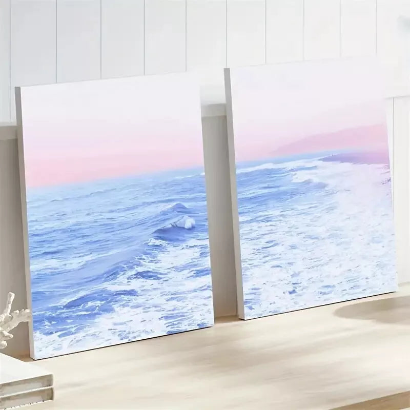 2PCS Coastal Bohemian Beach Wave Framed Wall Art 50x75cm - High Quality Canvas Print, 100% Australian Made, Ready to Hang - Perfect for Living Room, Bedroom & Beach House Decor