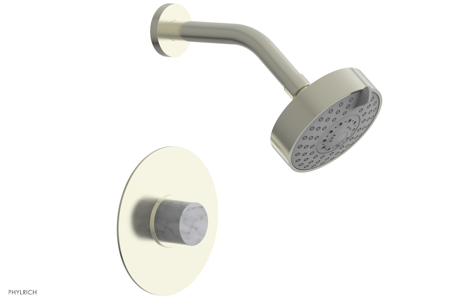 Premium White Marble Pressure Balance Shower Set - BASIC II Model 230-23 | Modern Bathroom Upgrade for Spa-Like Experience