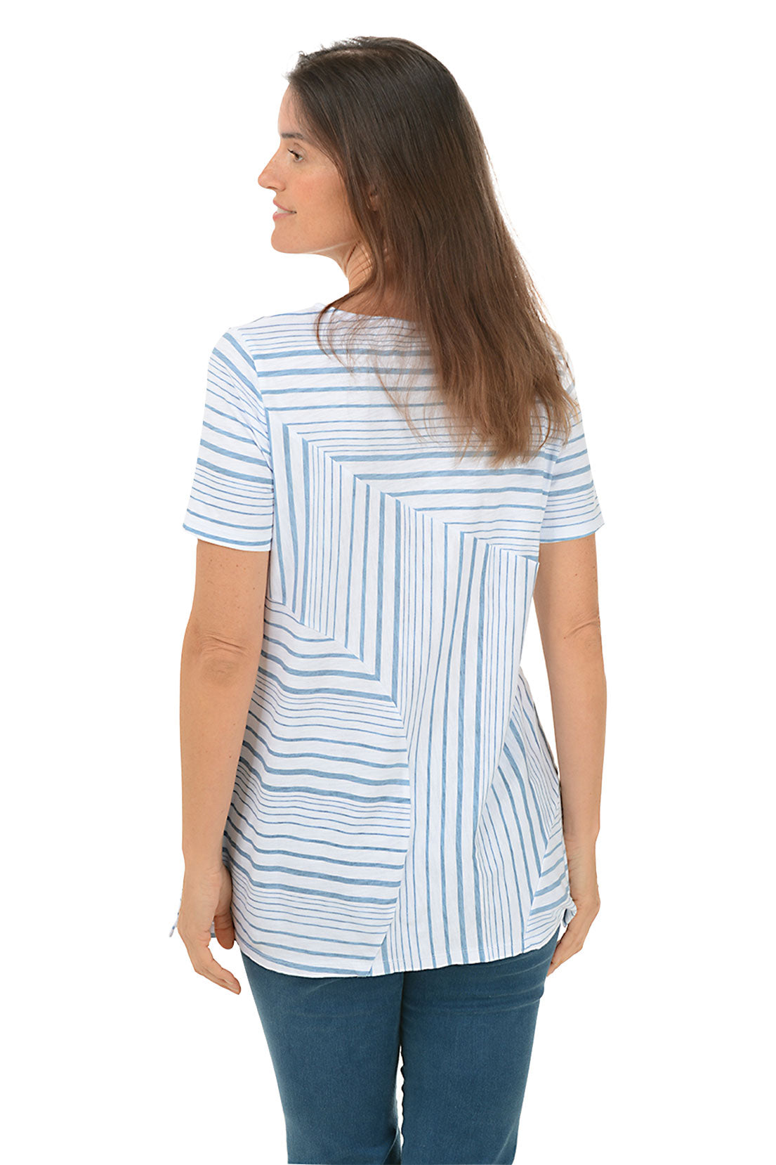 Stylish Mixed Stripe Patchwork T-Shirt for Men & Women | Trendy Casual Wear for Everyday Outfits, Street Style & Summer Fashion