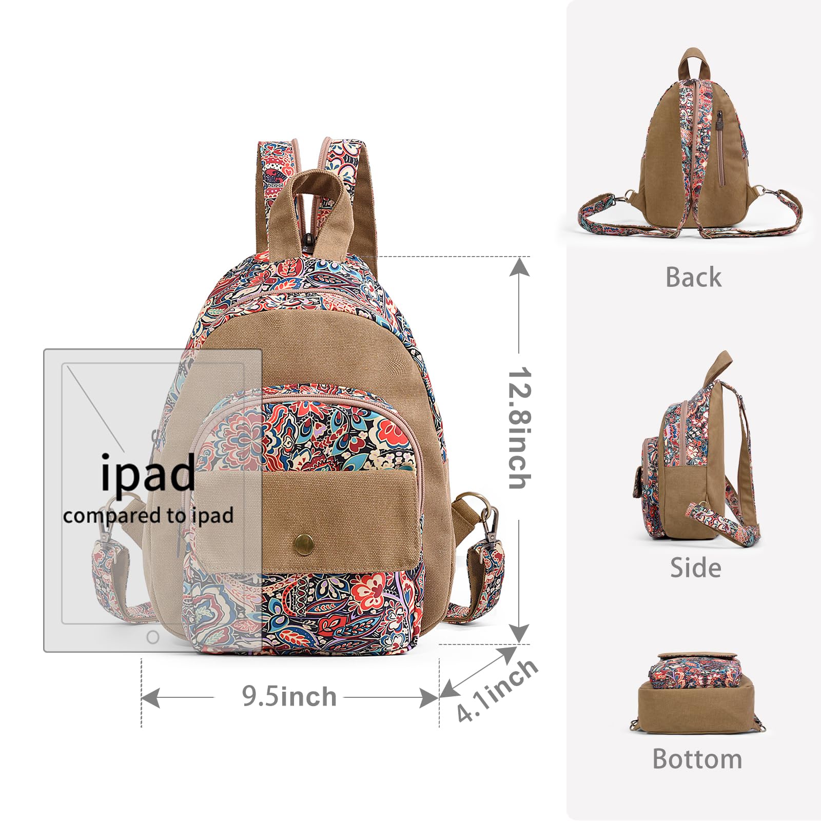 Premium Black Butterfly Women's Backpack - Stylish Crossbody Sling Bag for Travel, Hiking & Daily Use | Comfortable Chest Daypack (Khaki) | Perfect for Commuting, Outdoor Adventures & College Campus