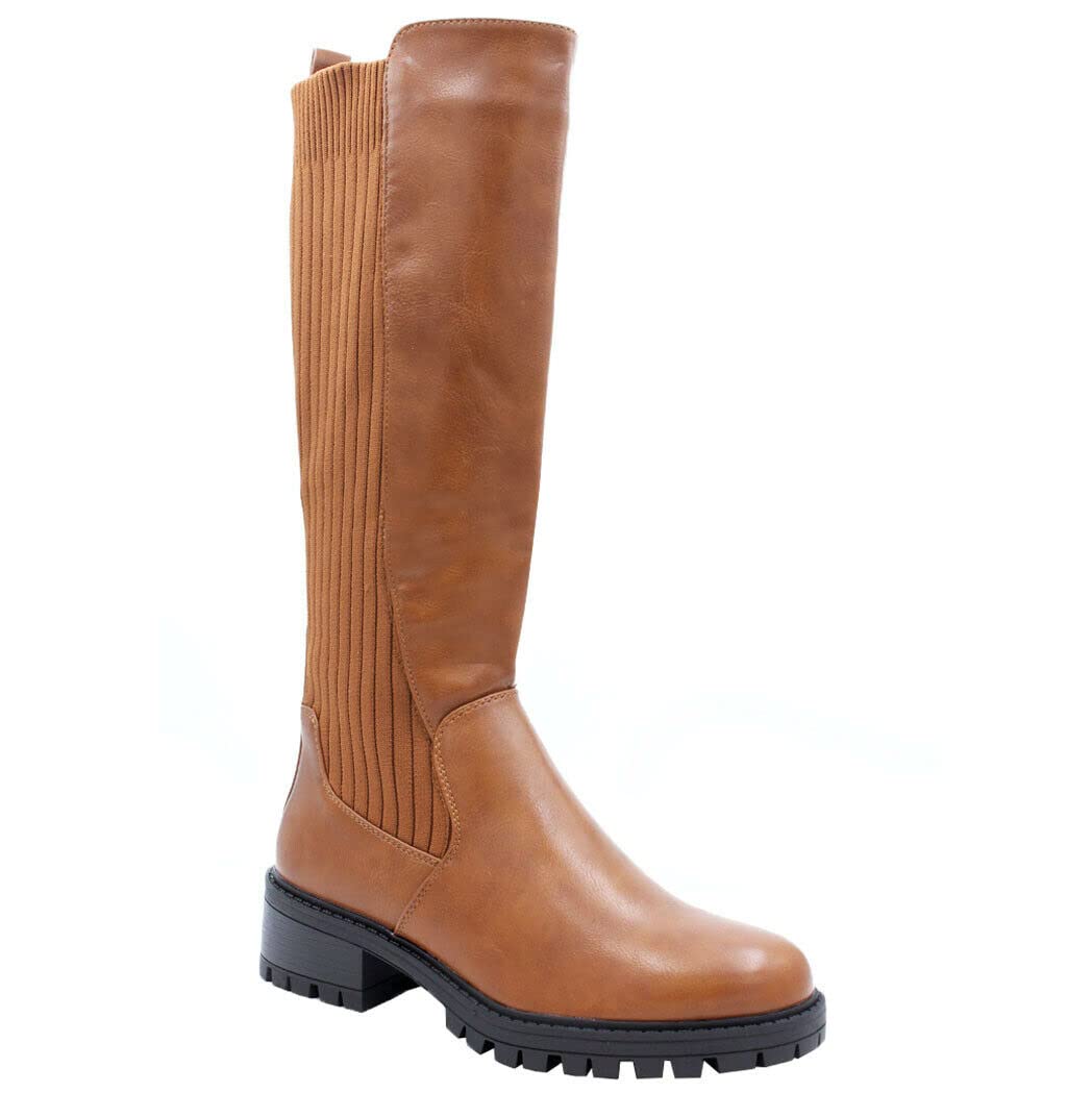 Women's Knee High Socks Boots - Chunky Heel Wide Calf Riding Boots for Ladies (US Size 3-8) | Stylish Winter & Fall Fashion for Casual Outfits, Office Wear & Outdoor Activities