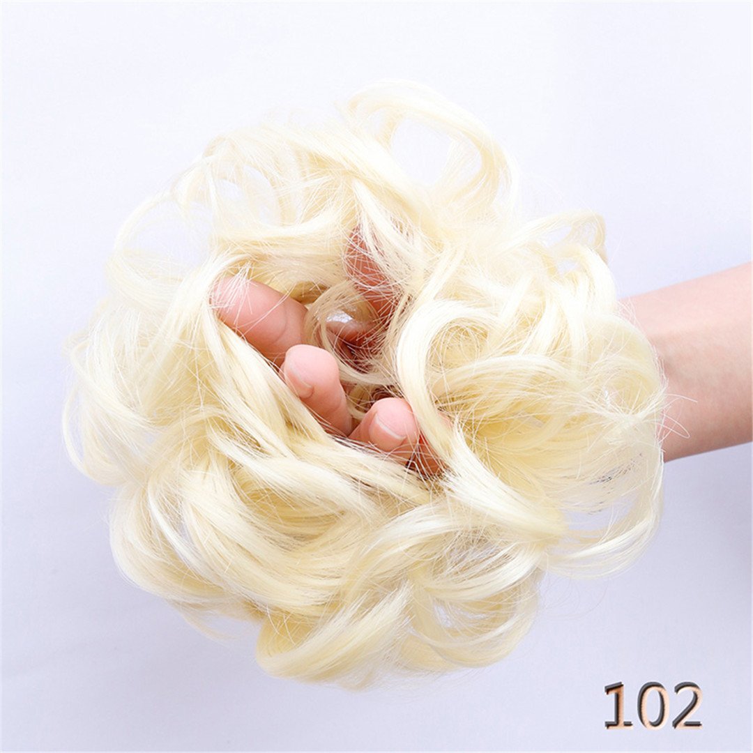 Heat Resistant Synthetic Hair Scrunchie Wrap Ring for Curly Hair - Soft Rubber Band Chignon Bun Maker (Pack of 3) | Perfect for Workouts, Office & Everyday Hairstyles
