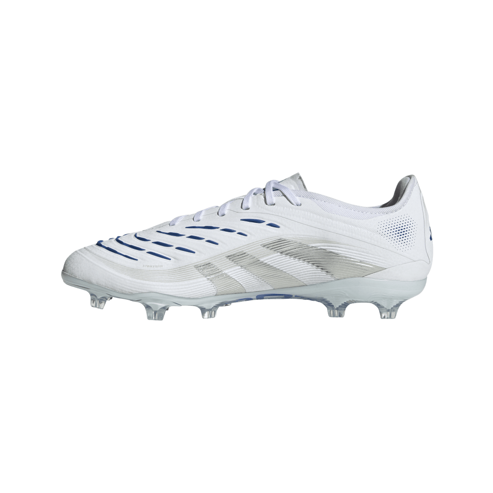 Adidas Predator Pro FG Soccer Cleats for Men - White/Silver Metallic/Bright Royal - Firm Ground Football Boots for Professional Play & Training