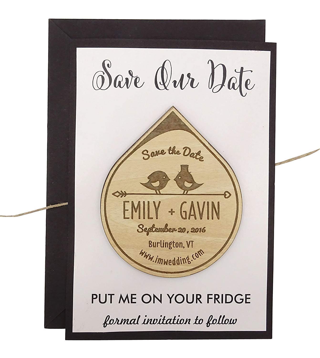 25 Personalized Rustic Wooden Save The Date Magnets - Engraved Wedding Announcement Cards for Invitations (Perfect for Barn Weddings & Country-Themed Events)