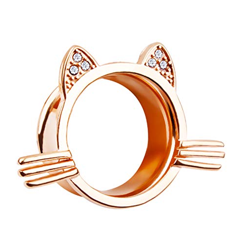 3 Pairs Stainless Steel Ear Gauges Plugs Tunnels - Cute Cat Shape Ear Stretchers for Piercing Jewelry | Perfect for Body Modification, Punk Fashion & Self-Expression