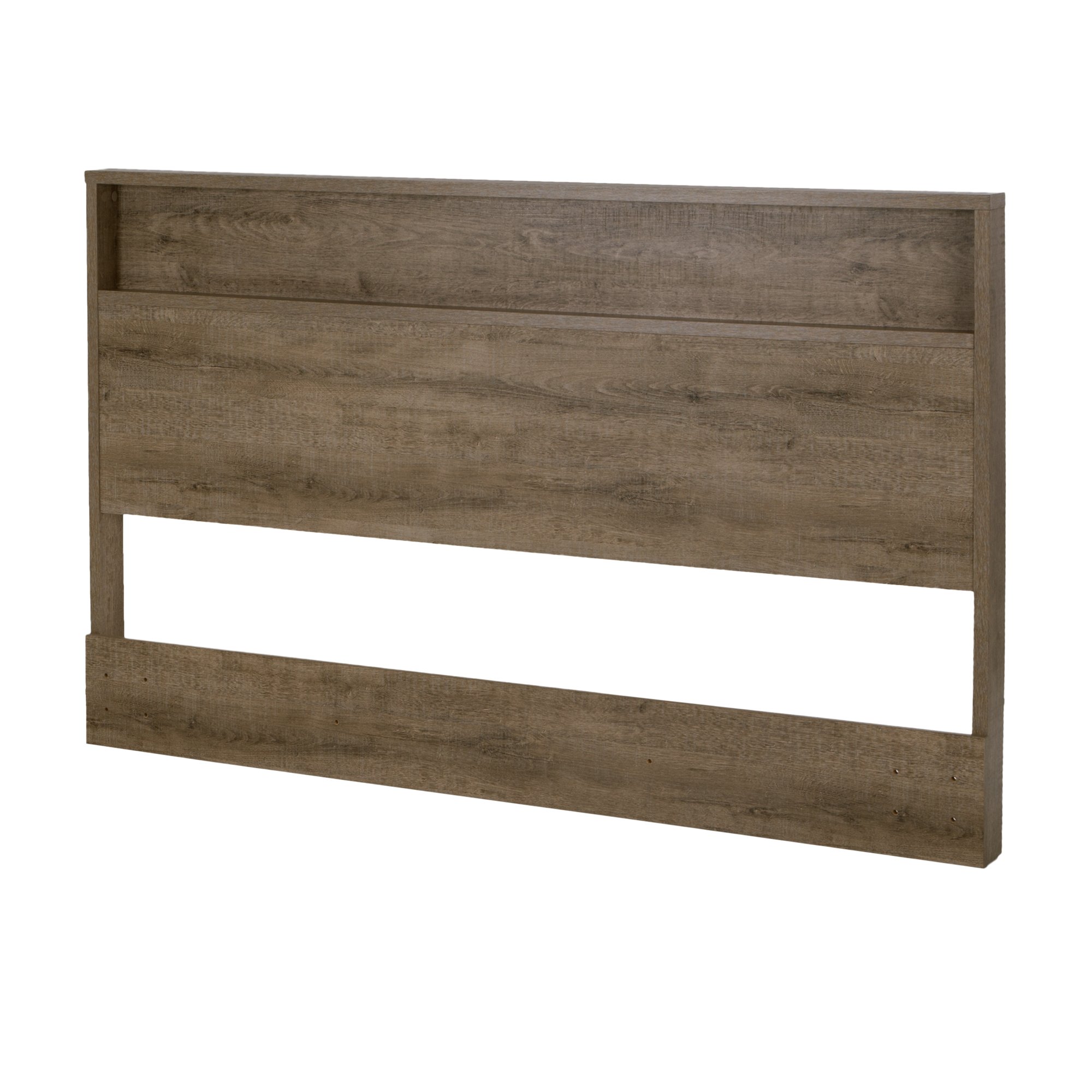 South Shore Holland Headboard with Shelf - Full/Queen Size 54/60-Inch - Weathered Oak Finish - Perfect for Bedroom Decor & Storage Solutions