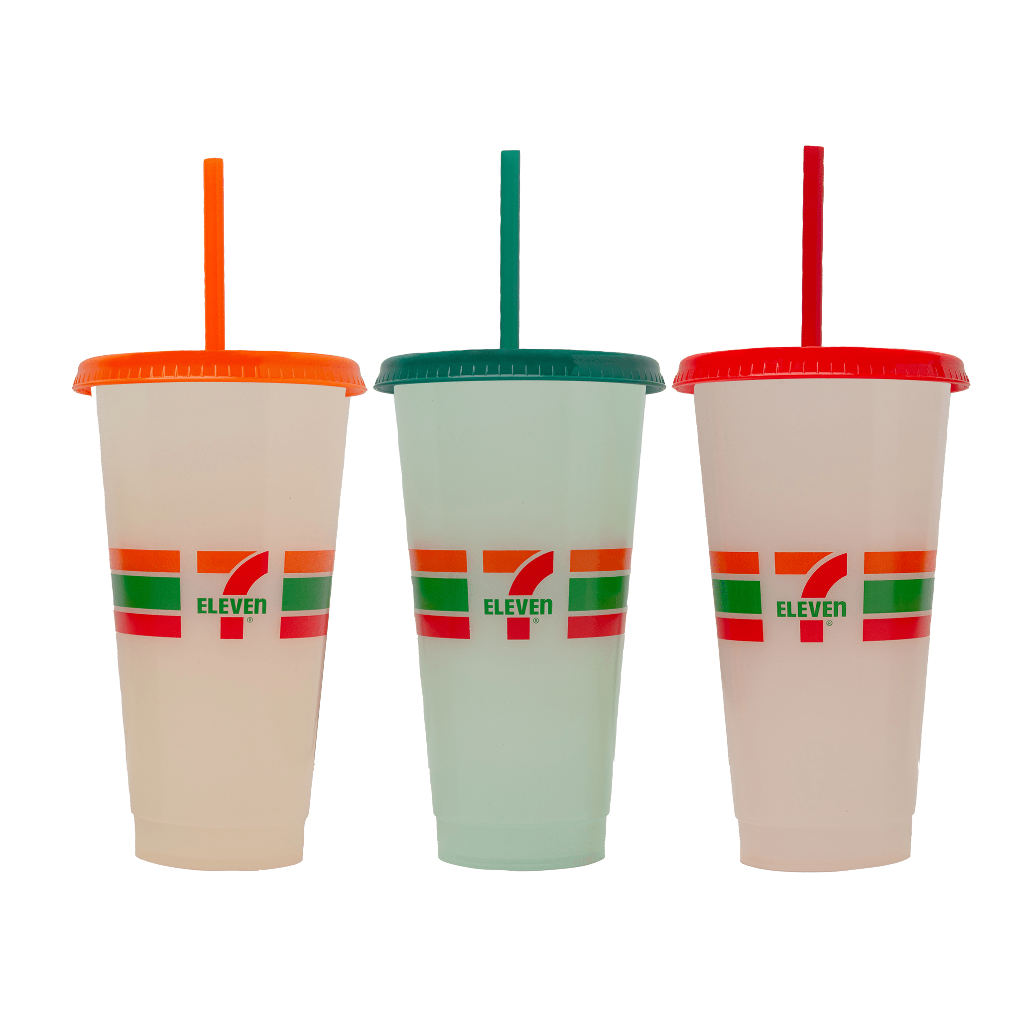 7 Eleven® 16oz Color Changing Cold Drink Tumbler Set of 6 - Reusable Insulated Cups for Iced Coffee, Smoothies & Summer Beverages (Party, Home, Office Use)