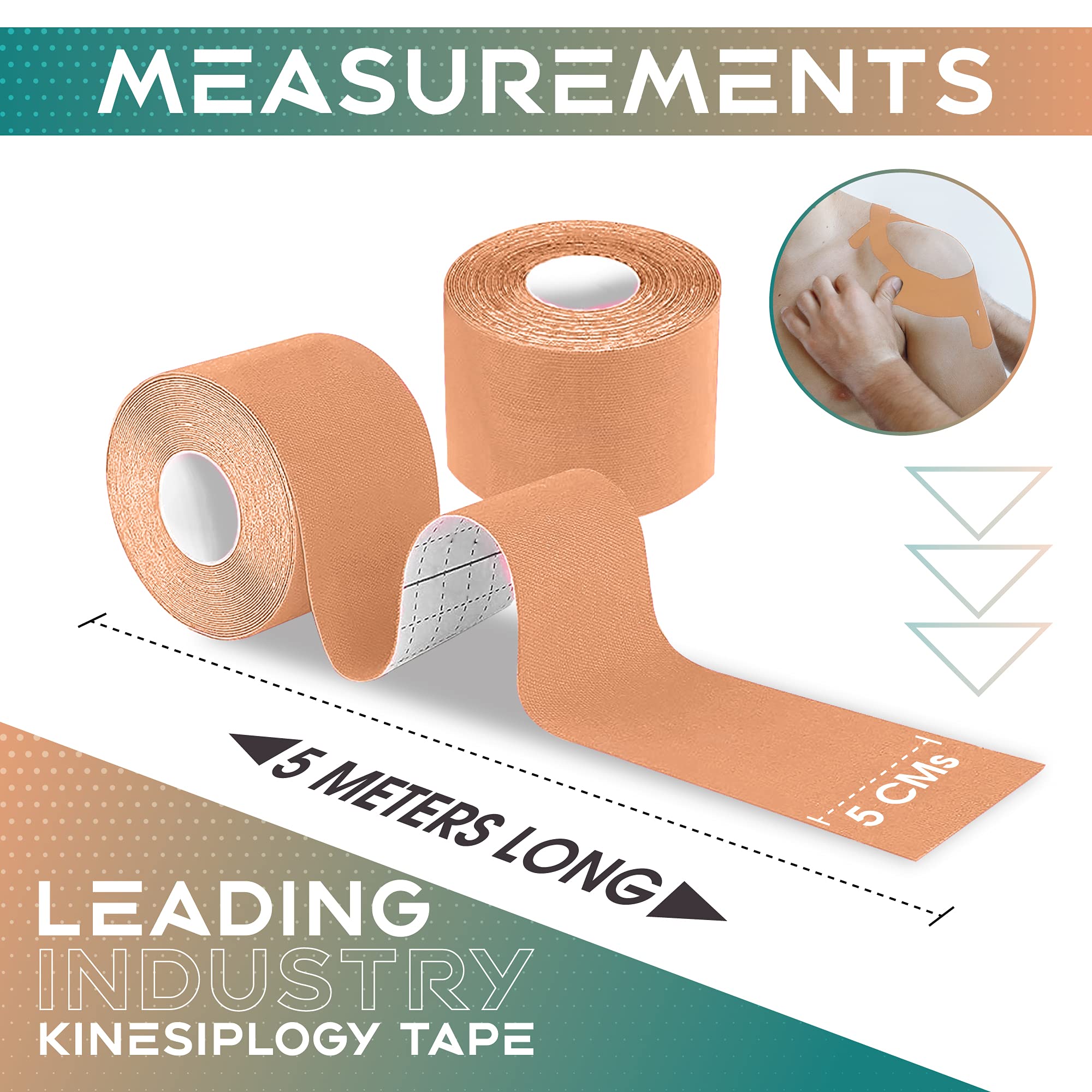 **Kinesiology Tape for Sensitive Skin - 16ft Uncut Roll | Latex-Free Athletic Sports Tape for Injuries, Knees, Joints & Muscles | Waterproof Kinesio Tape for Pain Relief & Recovery - Perfect for Workouts, Physical Therapy & Post-Surgery Support**