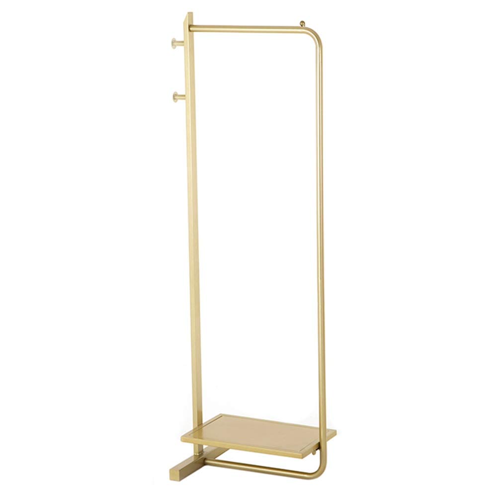 Nordic Modern Golden Wrought Iron Clothing Rack - 52x40x158cm Floor Standing Garment Hanger for Living Room, Bedroom & Clothing Store Display | Durable & Stylish Home Organization Solution