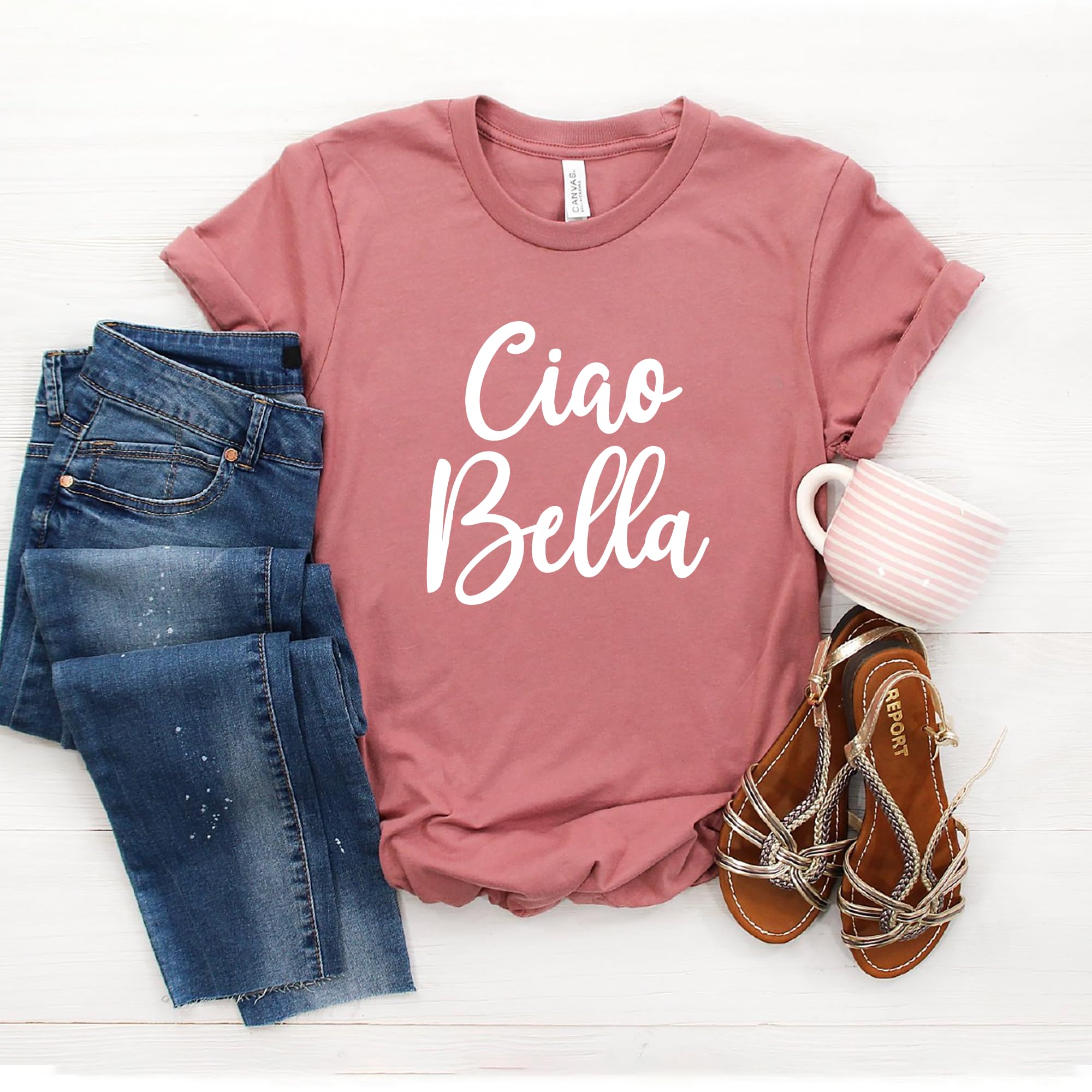 Ciao Bella Shirt - Hello Beautiful Italian T-Shirt - Softstyle Unisex Tee for Women & Men - Perfect Italian Gift for Travel, Date Night & Casual Wear