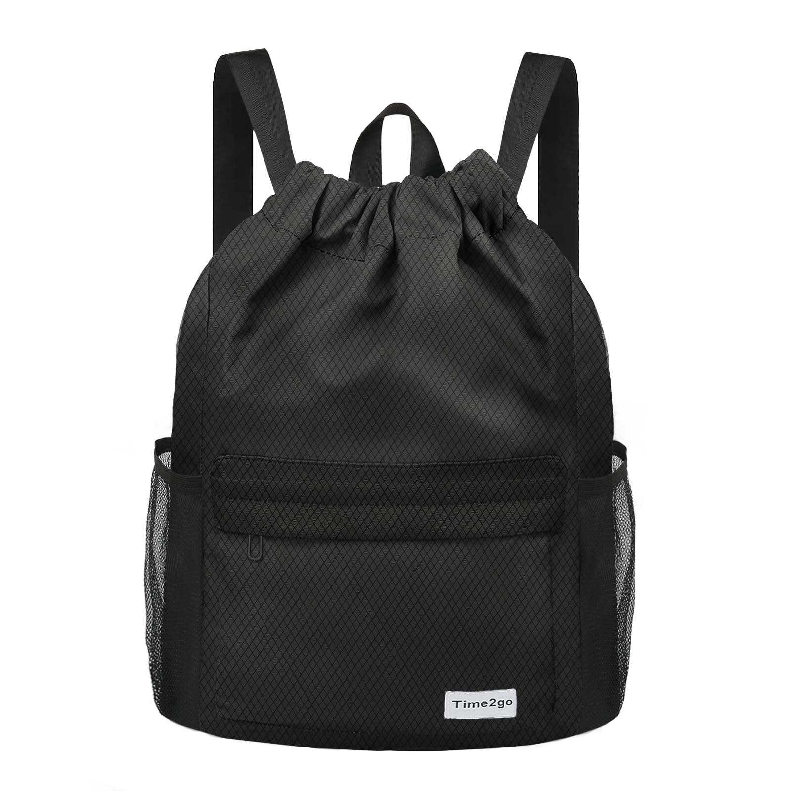 Waterproof Drawstring Backpack - Lightweight Sports Gym Sack with Mesh Pocket - String Cinch Closure - Perfect for Beach, Gym, Travel & Outdoor Activities - Unisex Design for Men & Women
