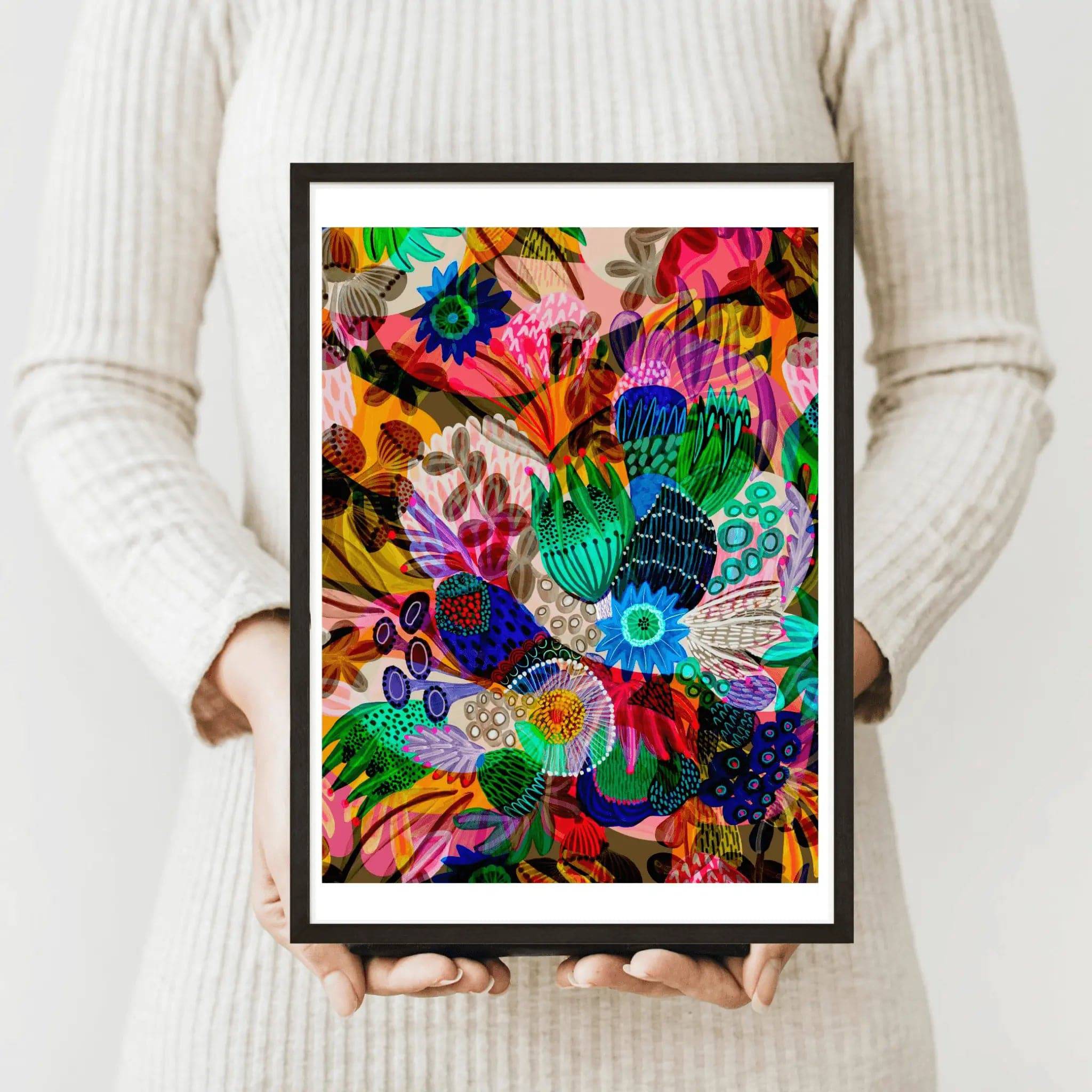 Abstract Wall Art Print - Garden of Eden Painting for Modern Home & Office Decor - Perfect for Living Room, Bedroom or Office Wall Decor