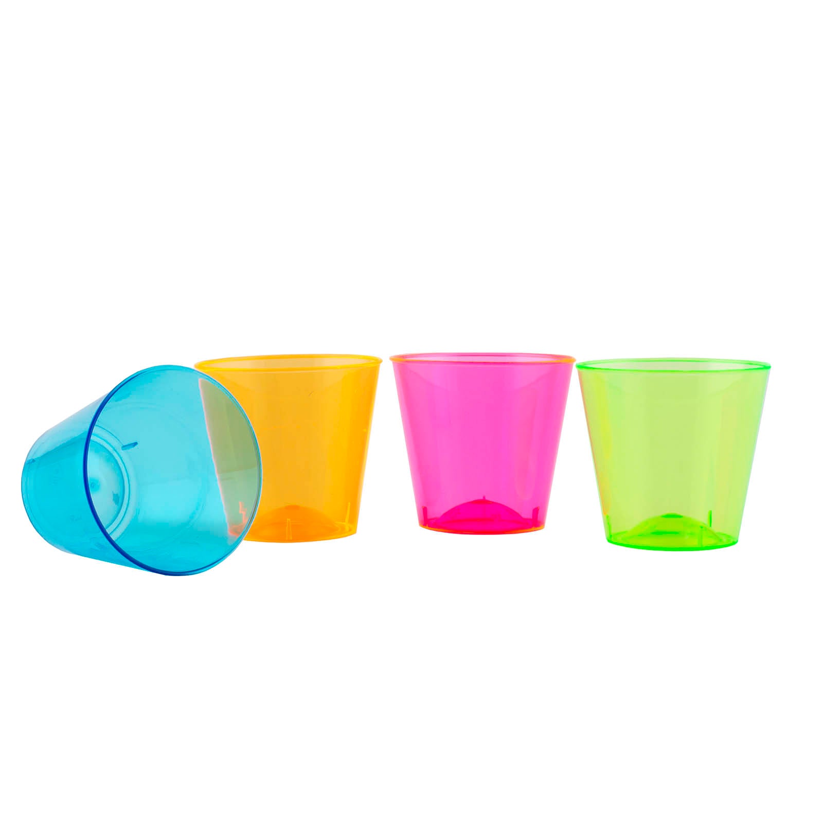 50-Pack Neon Shot Glasses - 1oz Colorful Party Drinking Cups for Bar, Club & Home Entertaining - Bulk Assorted Bright Colors