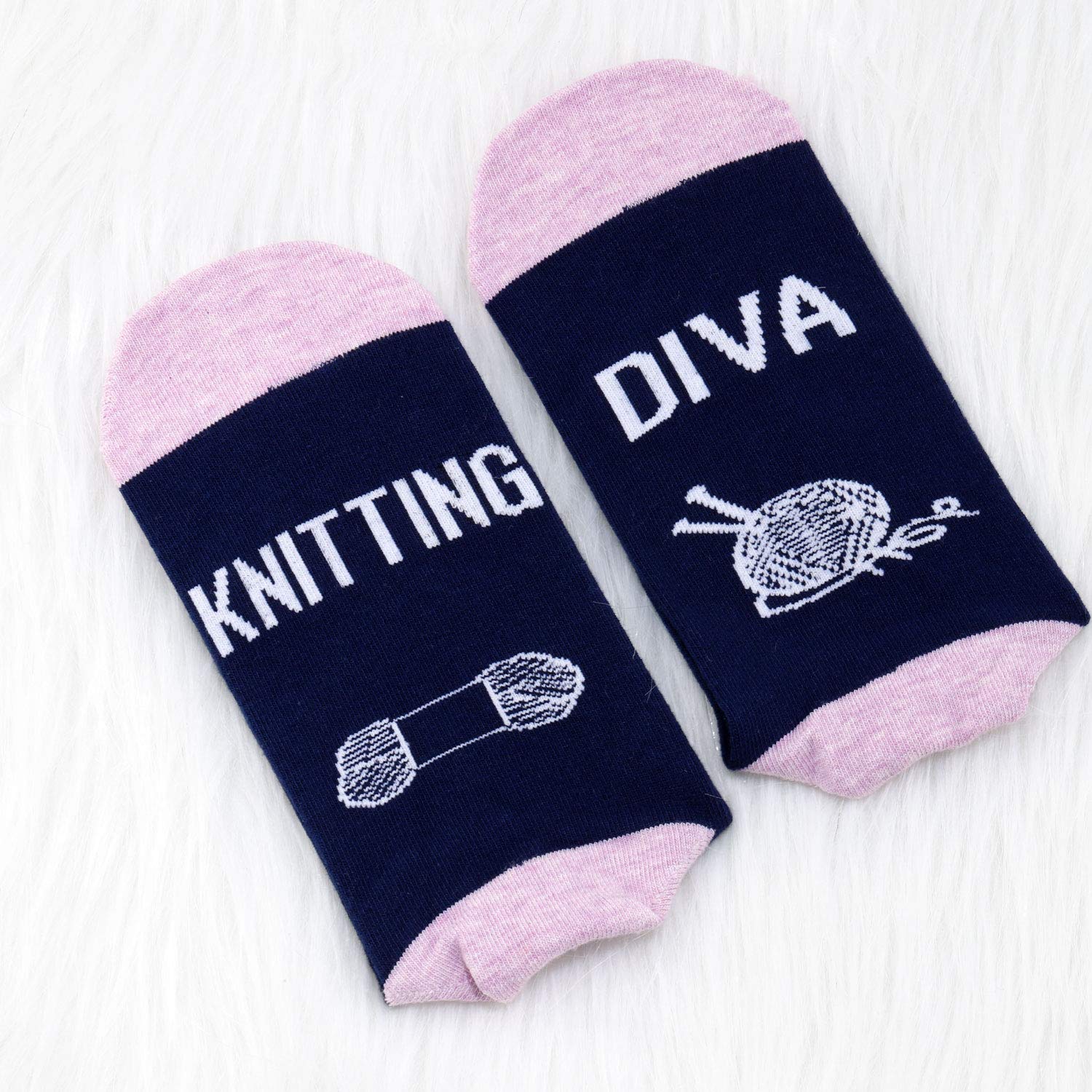 MBMSO 2 Pairs Knitting Lovers Socks - Perfect Gift for Knitters & Crocheters - Cozy Handmade Socks for Crafters - Ideal for Knitting Enthusiasts & Crochet Lovers - Great for Relaxing at Home or Crafting Sessions