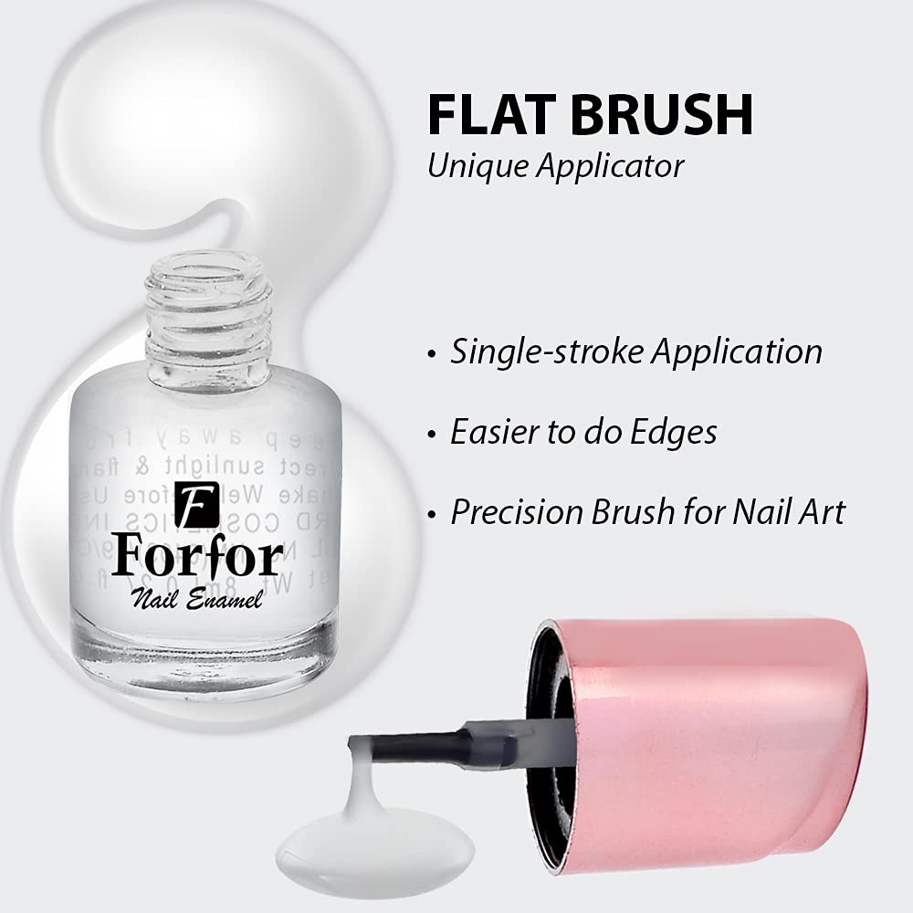 FORFOR® Perfect Stay Glossy Nail Polish - Long Lasting Transparent Nail Lacquer for Shiny Manicure & Pedicure | At-Home Salon, Date Night, Special Occasions