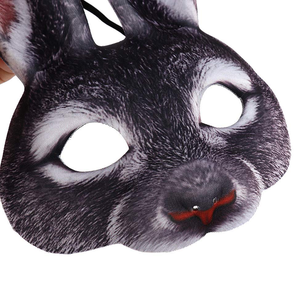 1Pcs Halloween Rabbit Ear Mask - Half Face Animal Mask for Halloween, Easter, Costume Party & Cosplay - Perfect for Kids & Adults Costume Accessories