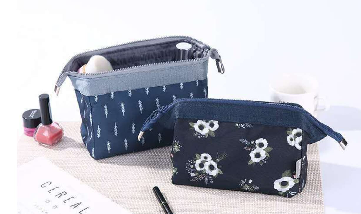 **TINSICO Travel Organizer Bag - Waterproof Toiletry & Cosmetic Makeup Case for Women | Jewelry & Electronics Accessories Pouch | Portable Carry-On Bag for Travel, Gym, and Daily Use (Blue)**