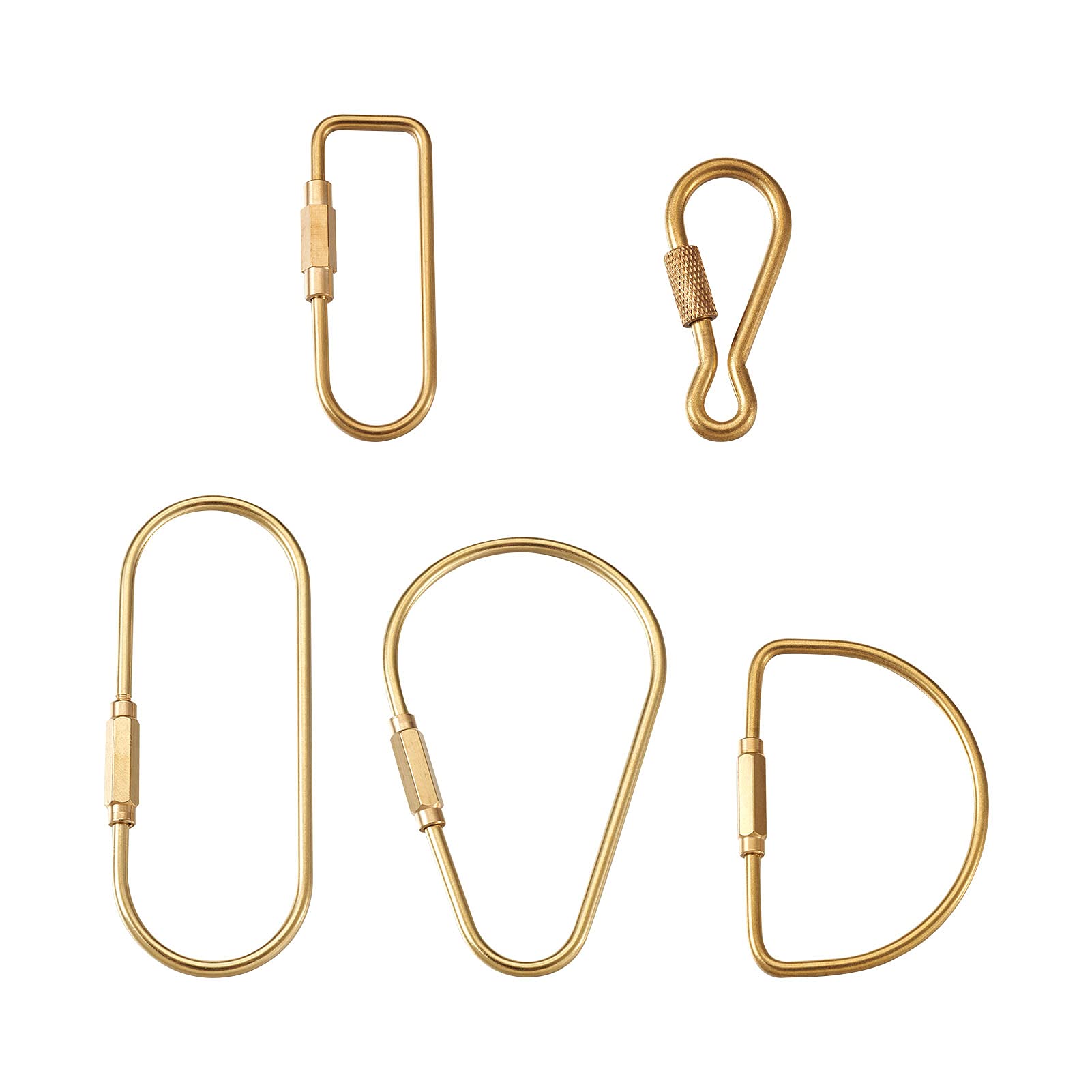 5pcs Brass Screw Lock Keychain Rings - Secure Key Holder Clips for Car Keys, House Keys & Office Keys - Golden Keychain Buckles for Men & Women - Perfect for Key Organization, Gift Giving & Daily Use