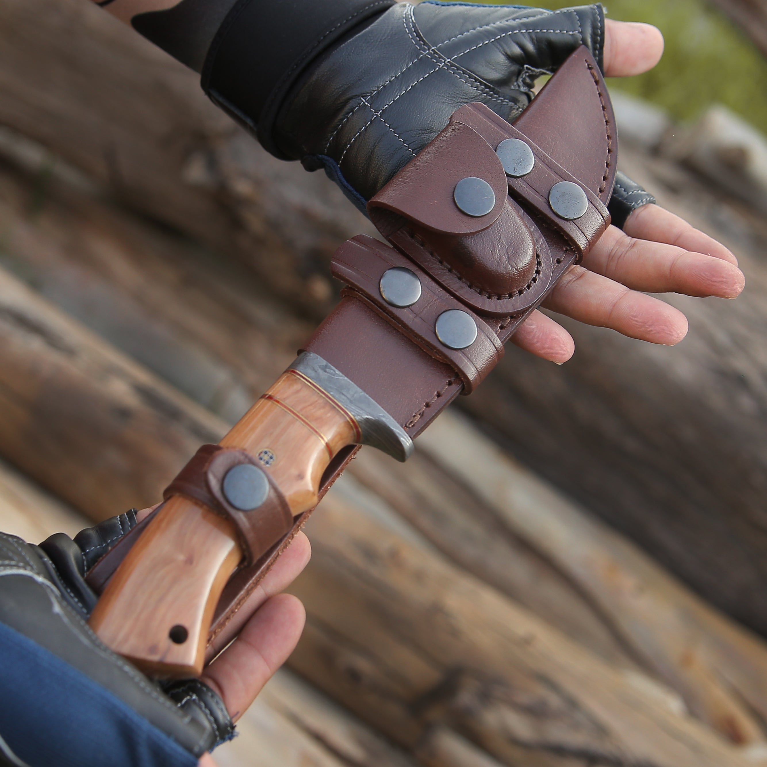 Premium Damascus Steel Hunting Knife with Exotic Olive Wood Handle - Perfect for Outdoor Adventures, Camping & Survival Gear