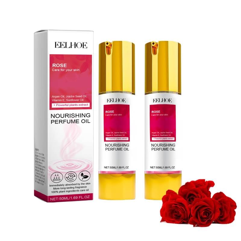 **Organic Rose Body Oil for Dry Skin - Argan & Jojoba Seed Oil with Vitamin E | Hydrating, Long-Lasting Floral Scent | Natural Perfume Oil for After Shower & Daily Moisturizing**    *(Perfect for post-shower hydration, spa days, or as a lightweight daily moisturizer to enhance natural glow.)*