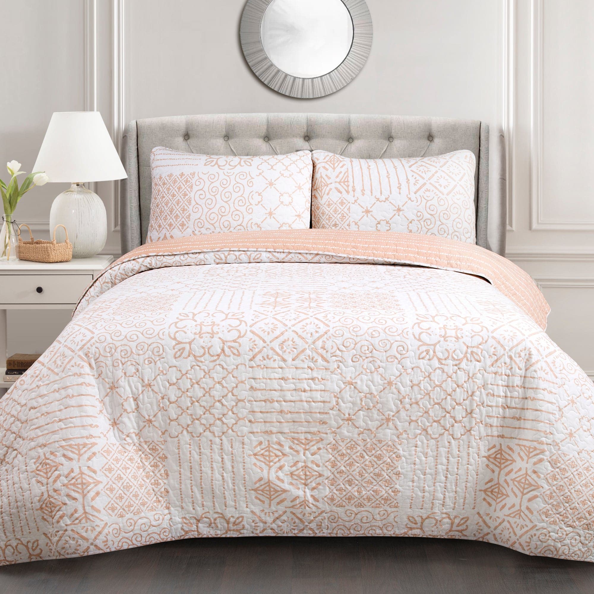Monique 3-Piece Quilt Set - Queen Size Bedding, Soft Microfiber Comforter with Matching Pillow Shams - Perfect for Cozy Bedrooms & Guest Rooms