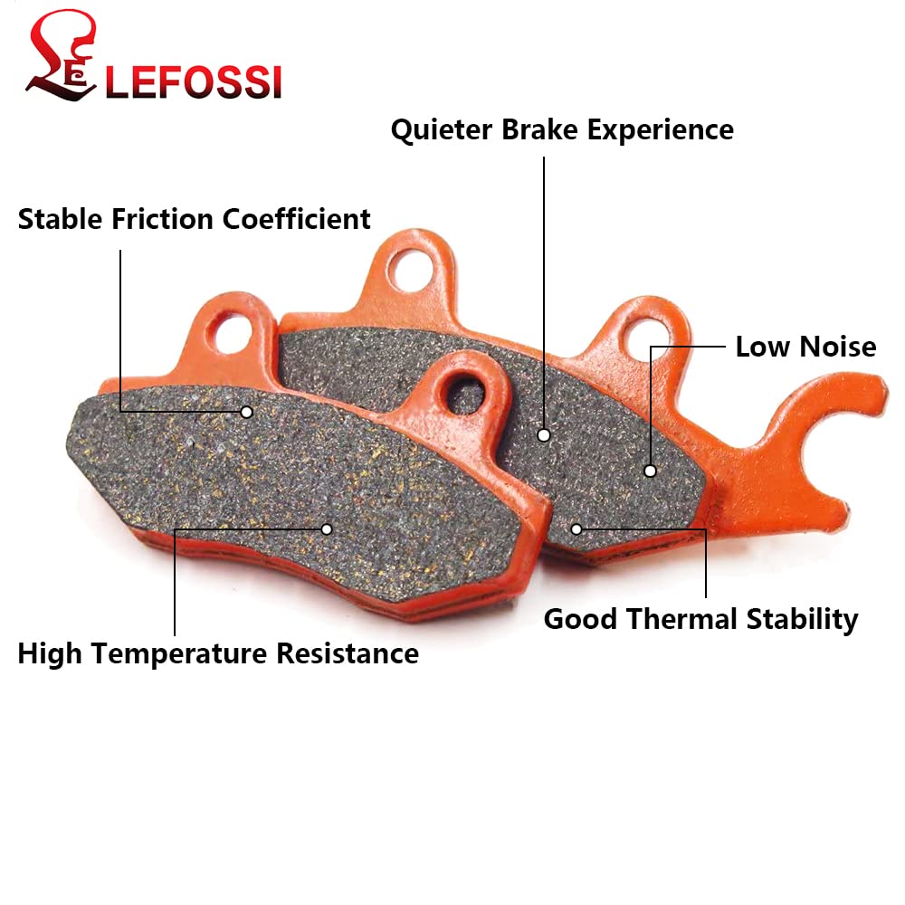 High Performance Carbon Fiber Brake Pads Front & Rear for Kawasaki KAF 820 KAF 1000 (2015-2018) - FA165F FA135F FA686R - Enhanced Stopping Power for Street & Track Racing