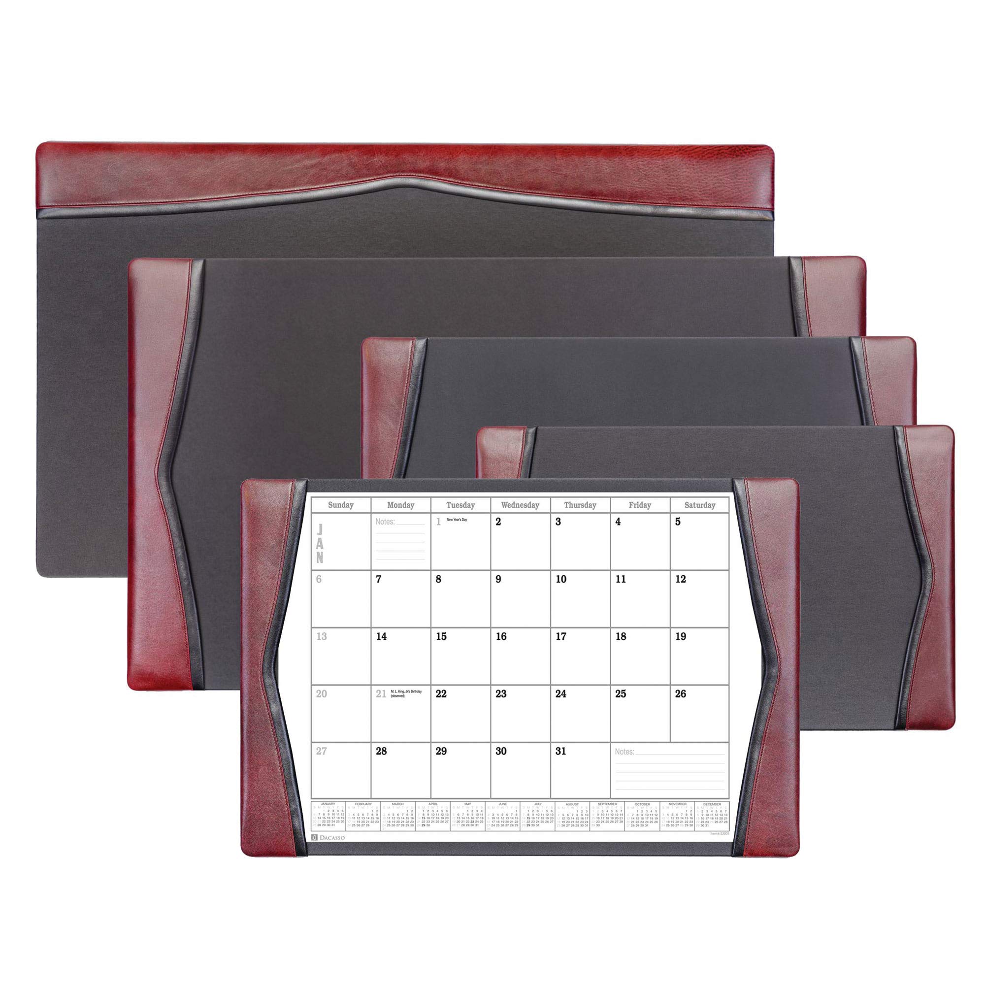 Premium Dacasso Leather Desk Calendar Pad - 25.5