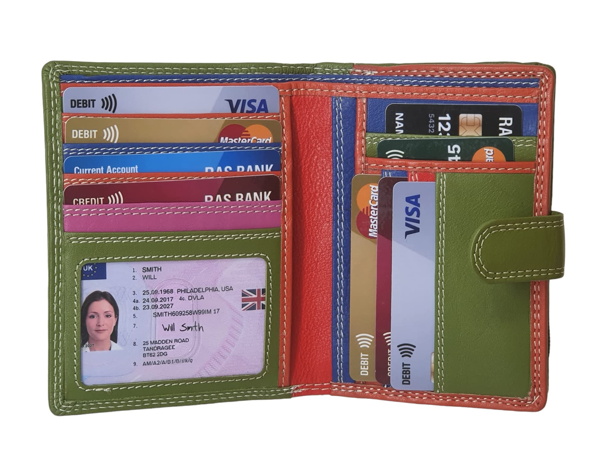 Women's Genuine Leather Slim Credit Card Holder - RFID Blocking Palm Wallet for Everyday Use & Travel | Holds Multiple Cards & Cash | Compact & Stylish Purse for Women