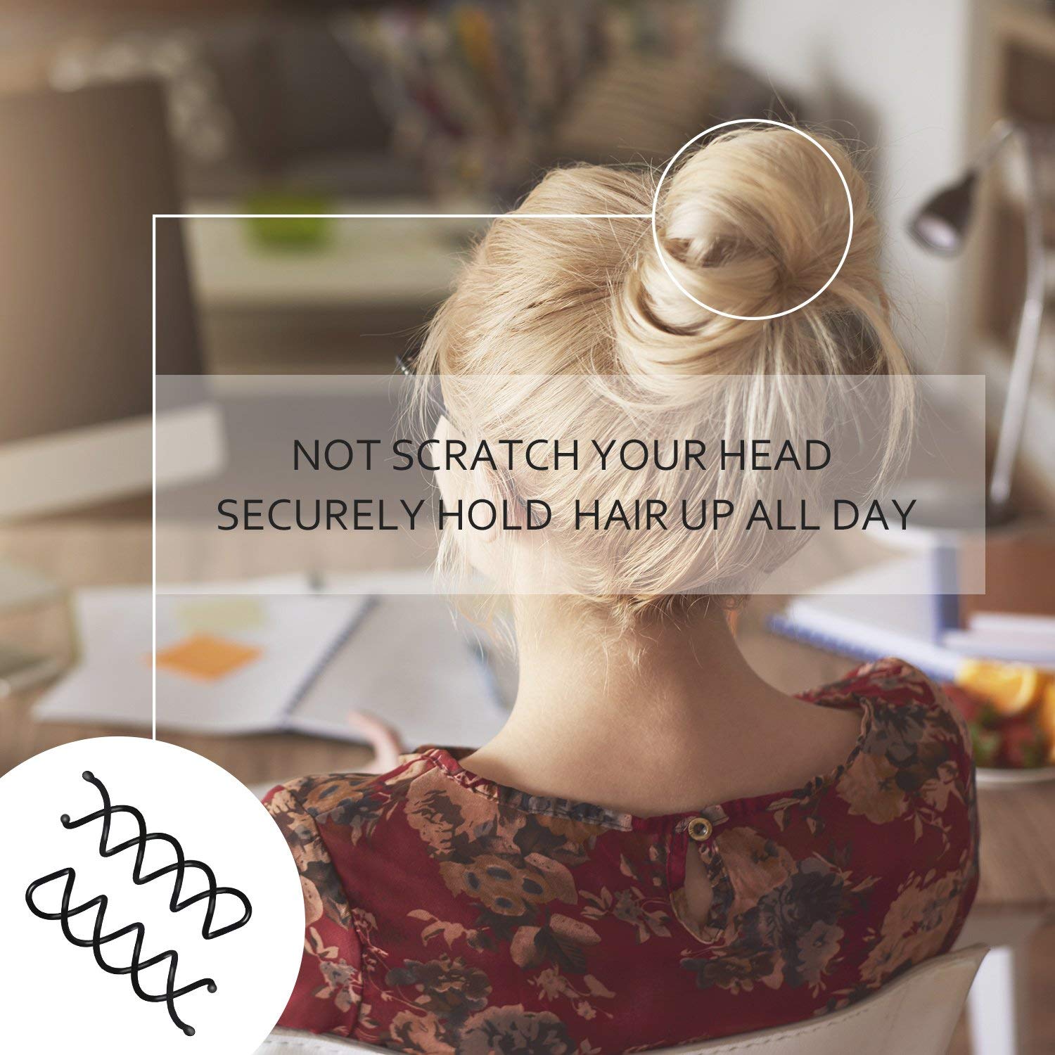7.5cm HD Spiral Hair Pins for Women - Twist Bun Maker with Round Tips (Blonde) | DIY Hair Accessories for Girls & Women | Perfect for Updos, Buns & Special Occasions