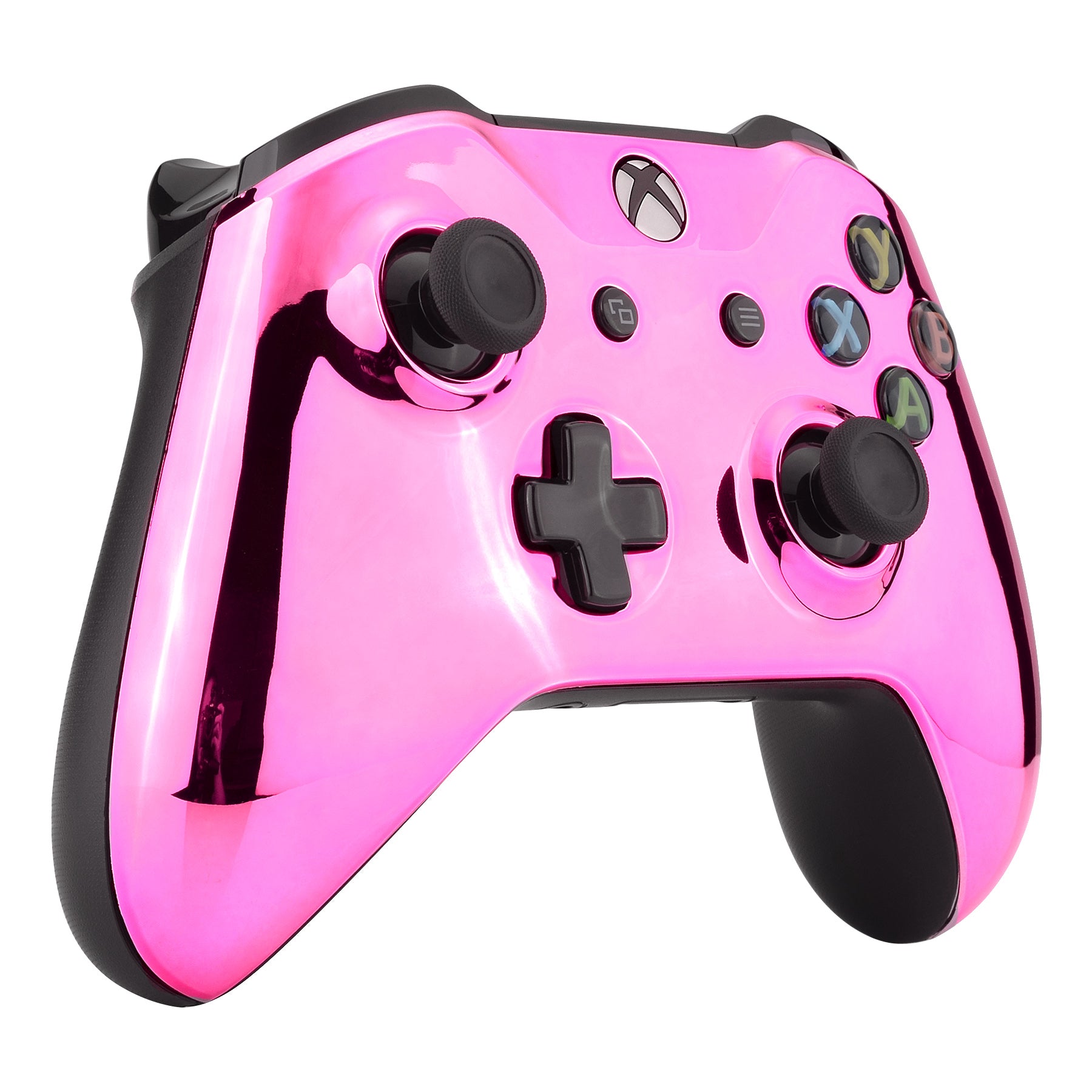eXtremeRate Chrome Pink Front Housing Shell Faceplate for Xbox One S & Xbox One X Controller (Model 1708) - Custom Replacement Cover for Enhanced Gaming Experience - Perfect for Gaming Enthusiasts & Streamers