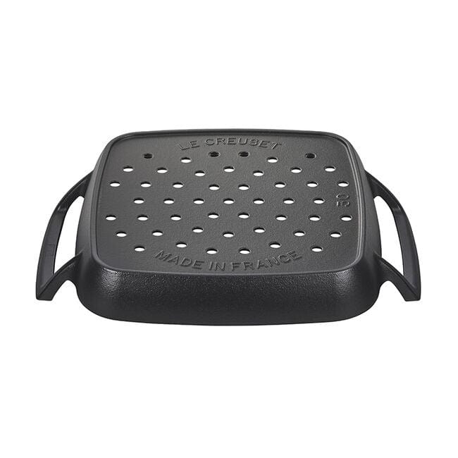 Le Creuset Alpine Outdoor Square Grill Basket 12 Inch - Premium Cast Iron Grill Pan for Camping, Picnics & Backyard BBQs - Perfect for Grilling Vegetables, Seafood & Meats