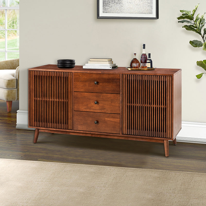 Chris 58-Inch Wide 3-Drawer Sideboard Buffet Cabinet - Modern Storage Console for Dining Room, Living Room & Entryway