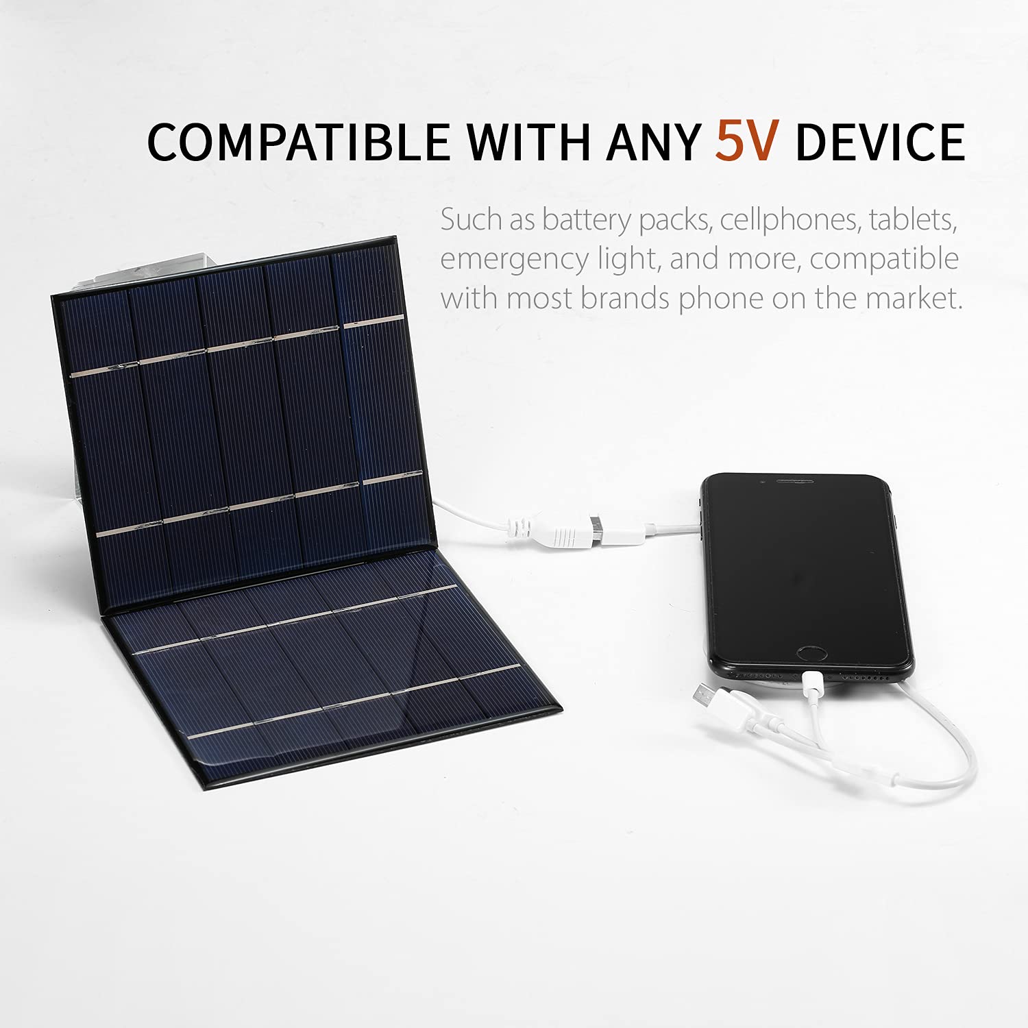 2 Pack 7W/5V Portable Solar Charger with USB Port - Foldable Solar Panel for Camping, Hiking & Travel - Compact Solar Power Bank for Phones, Tablets & Laptops - Perfect for Outdoor Adventures & Emergency Power Backup