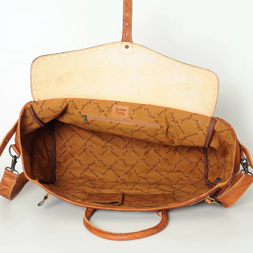 American Darling Tooled Leather Duffle Bag - Stylish Travel & Gym Bag for Men & Women | Perfect for Weekend Getaways, Sports, and Workouts