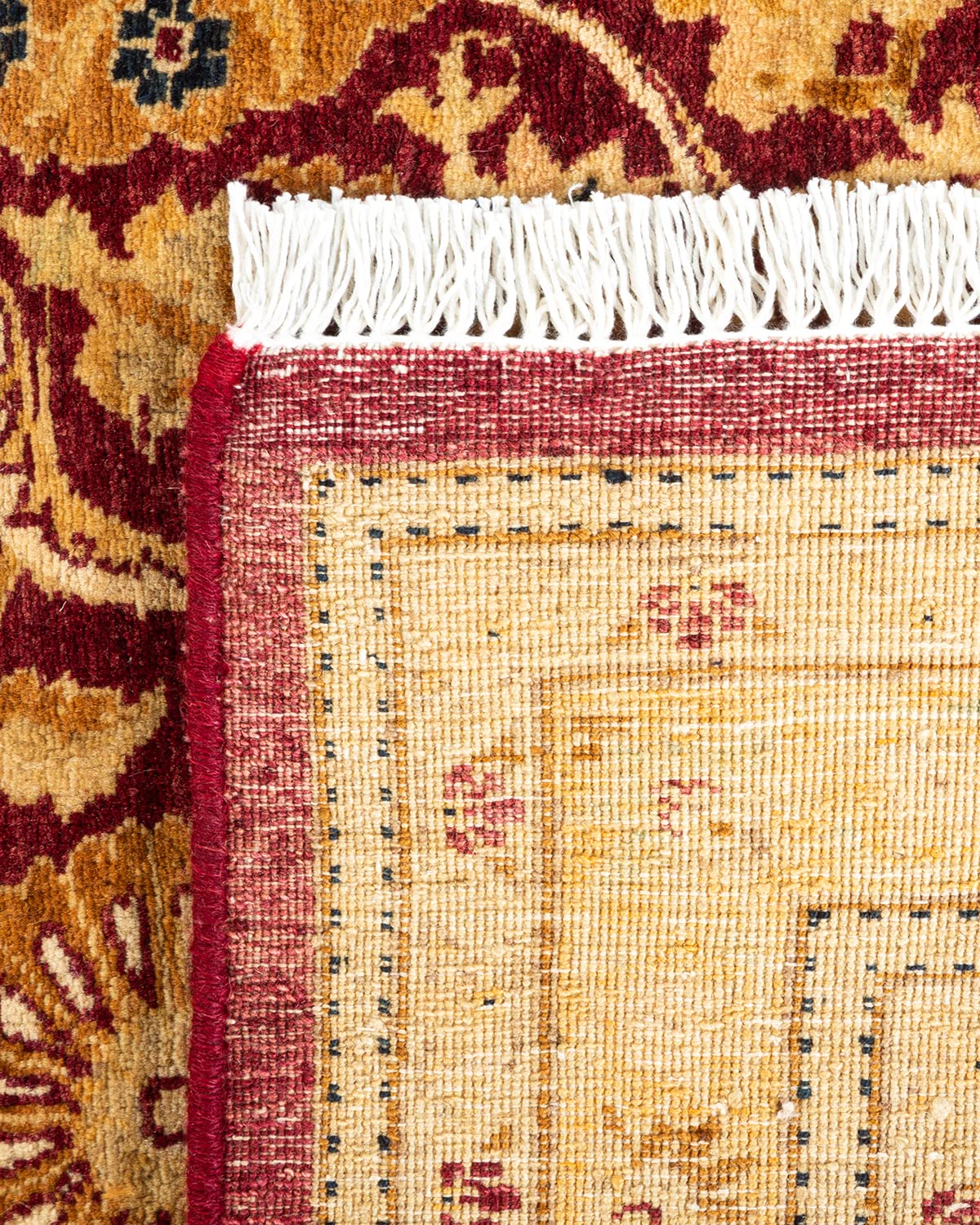 Handmade Wool Oriental Mogul Red 6x9 Area Rug - Traditional Hand-Knotted One-of-a-Kind Solo Rugs for Living Room, Bedroom & Home Decor