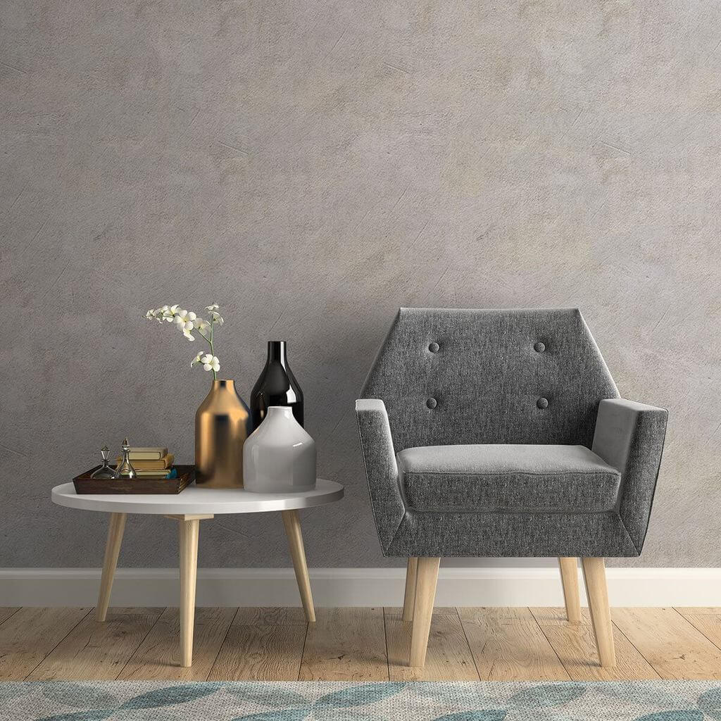 Grey and Brown Faux Cement Texture Peel and Stick Removable Wallpaper - Easy DIY Home Decor for Bedroom, Living Room & Office