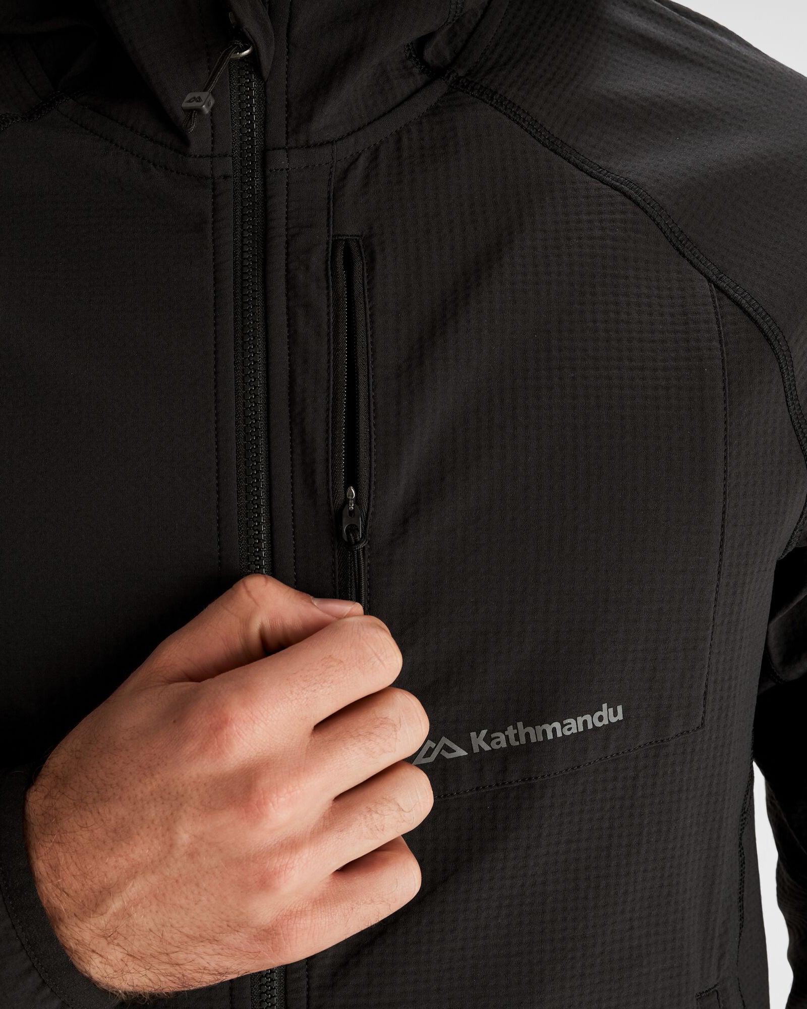 Men's Aysen Hooded Fleece Jacket - Black Stingray | Warm Winter Outerwear for Hiking, Camping & Outdoor Activities